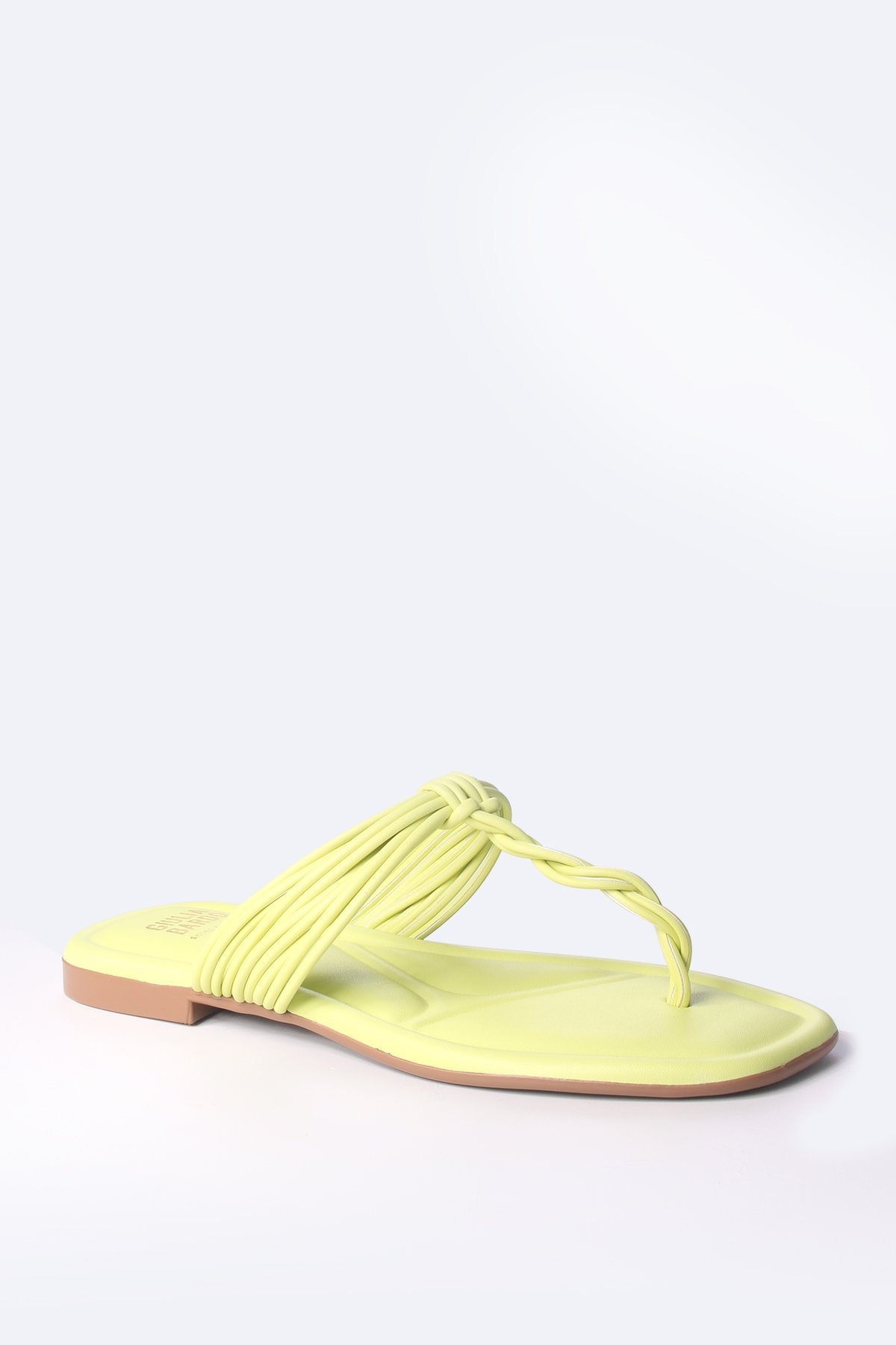 Sandália Rasteira com tira trançada Amarelo 2