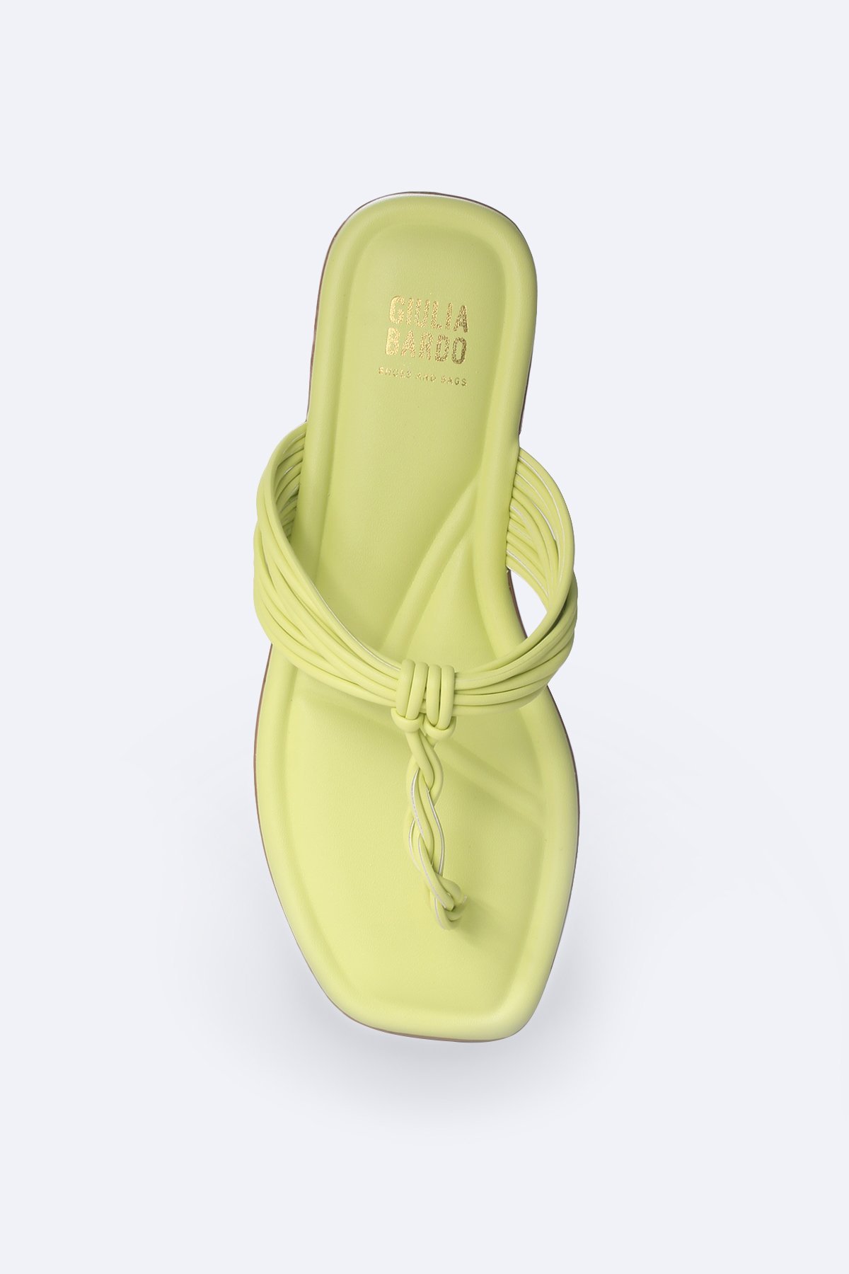 Sandália Rasteira com tira trançada Amarelo 4