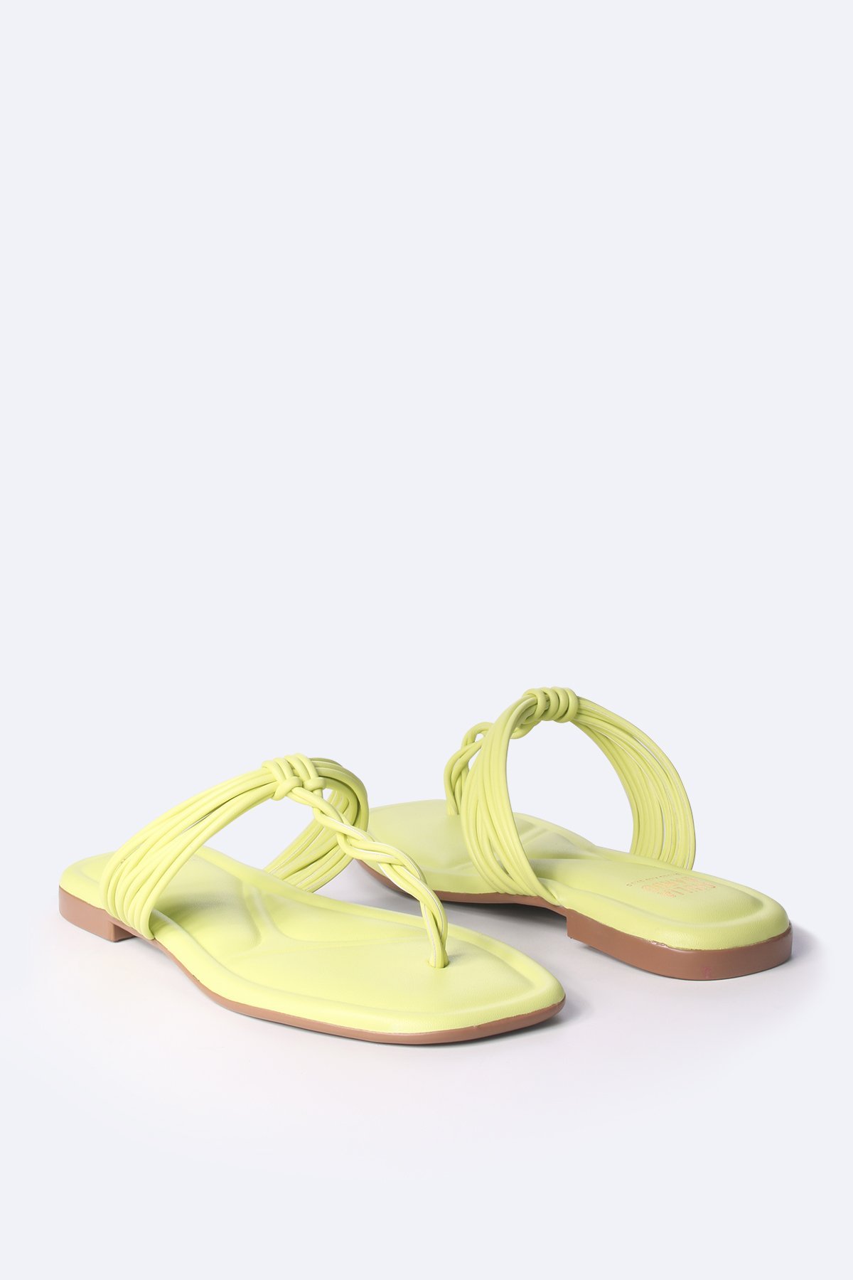 Sandália Rasteira com tira trançada Amarelo 5