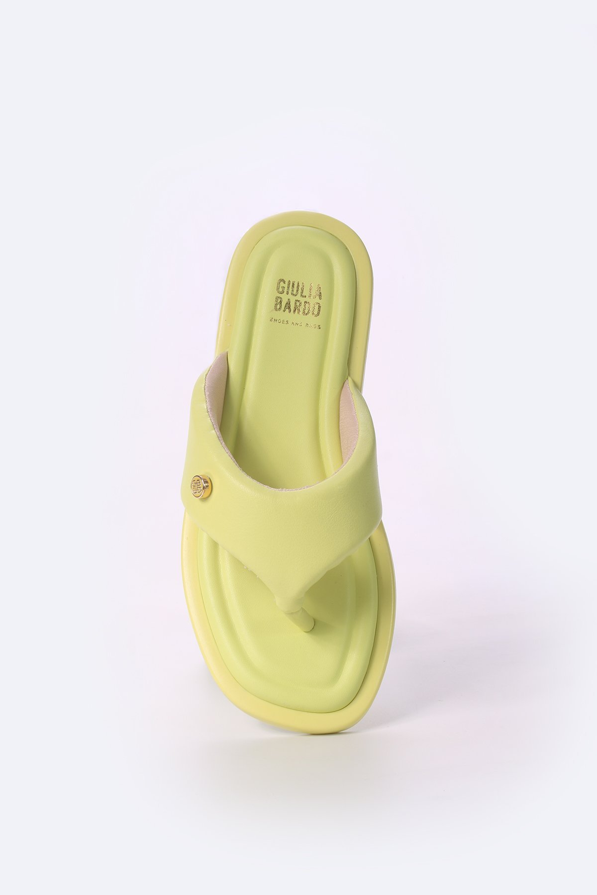 Sandália Rasteira com Cabedal comfort Amarelo 4