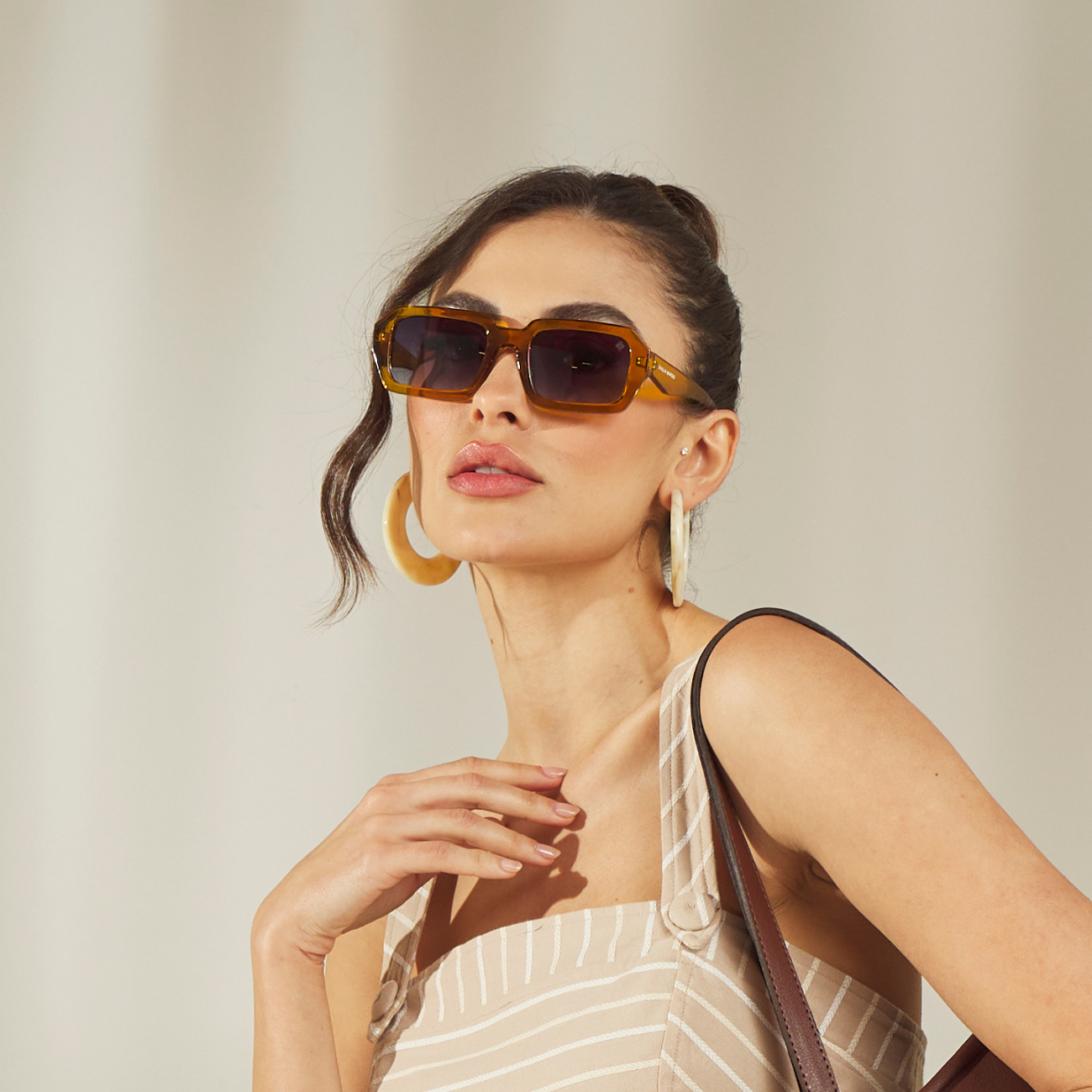 Óculos de sol Rita Quadrado Marrom 2