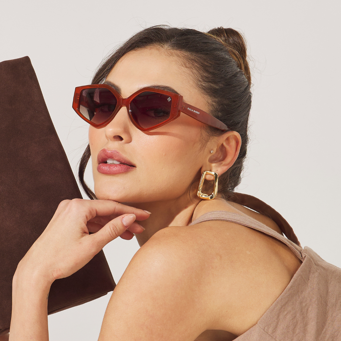 Óculos de sol Mel Geométrico Marrom 2