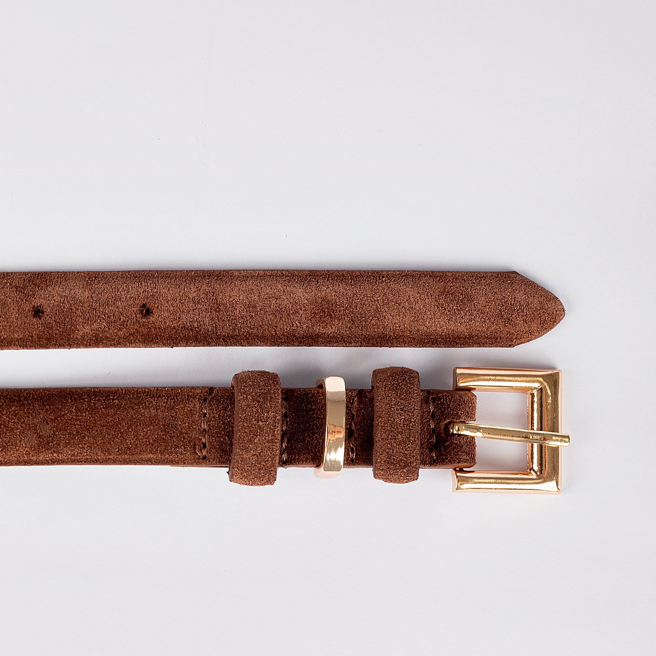 Cinto Angela Couro Fino Camurça Marrom 2