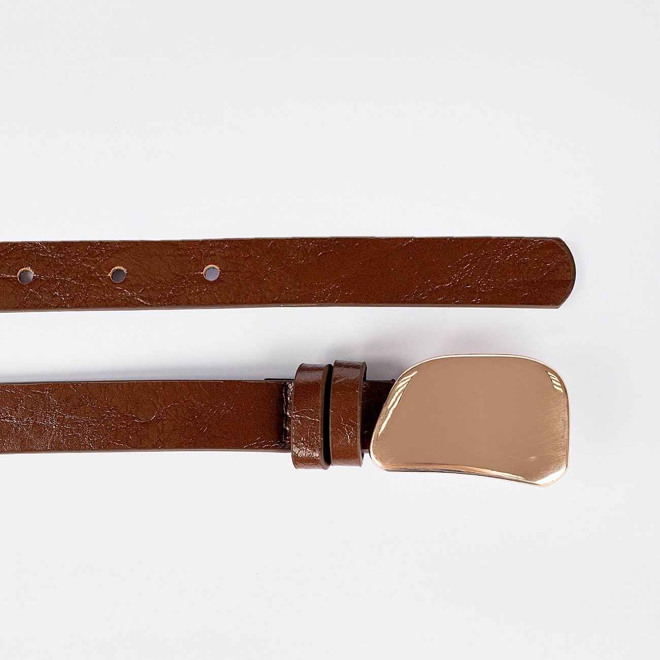 Cinto Lisa Fivela Organica Quadrada Marrom 2