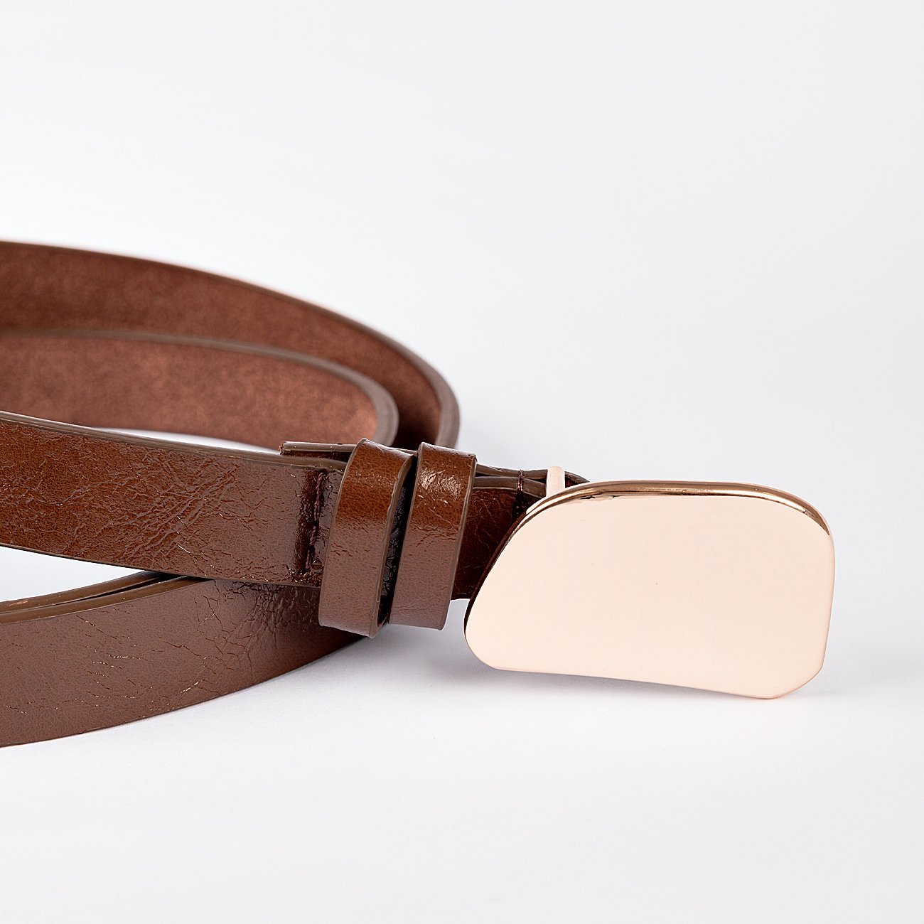 Cinto Lisa Fivela Organica Quadrada Marrom 3