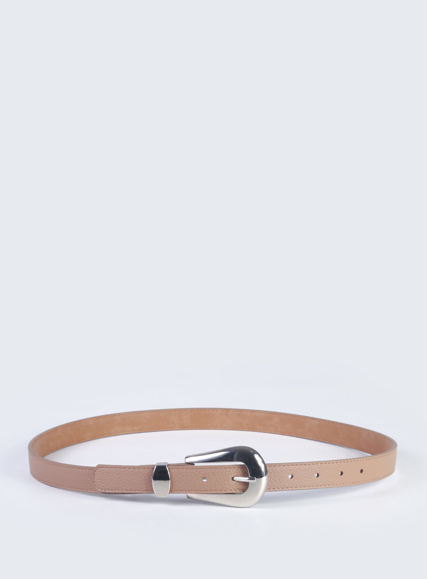 Cinto fivela em metal prata Luanna