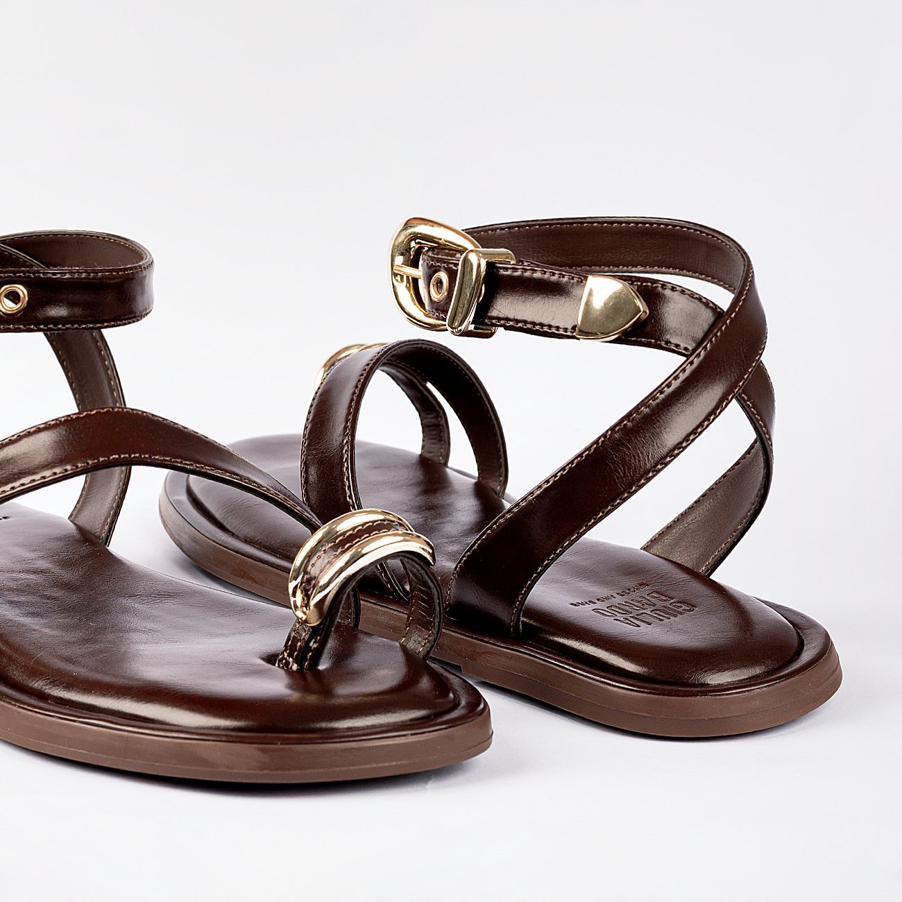 Sandália Rasteira Siena Marrom 5