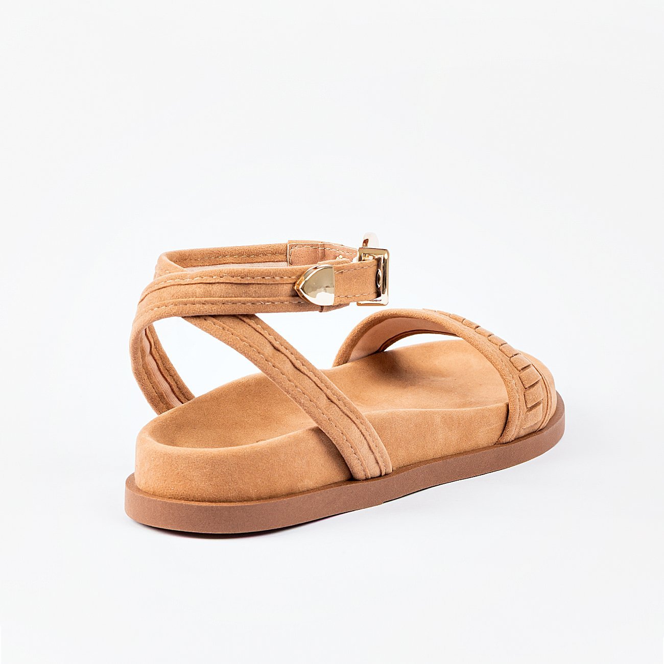 Sandália Papete Clara em Camurça Bege 4