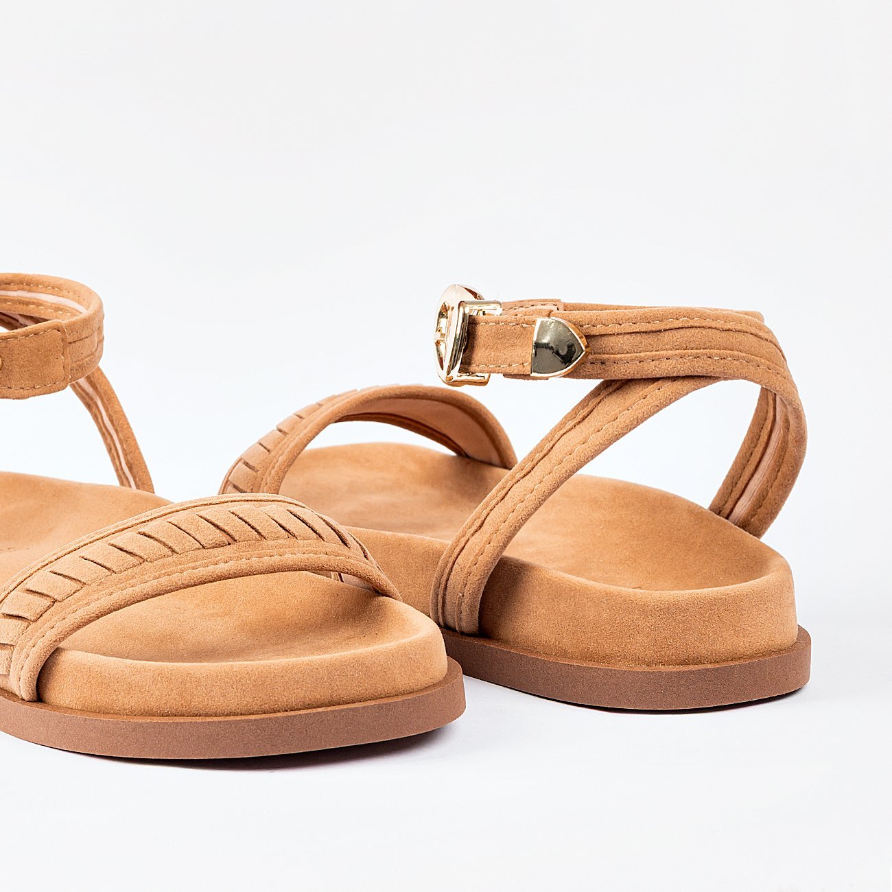 Sandália Papete Clara em Camurça Bege 5