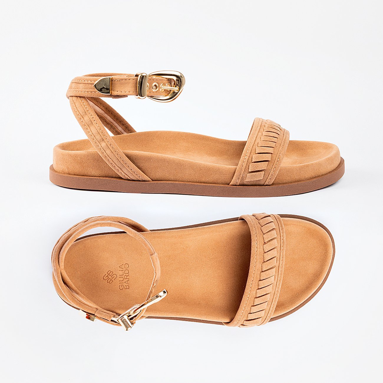 Sandália Papete Clara em Camurça Bege 6