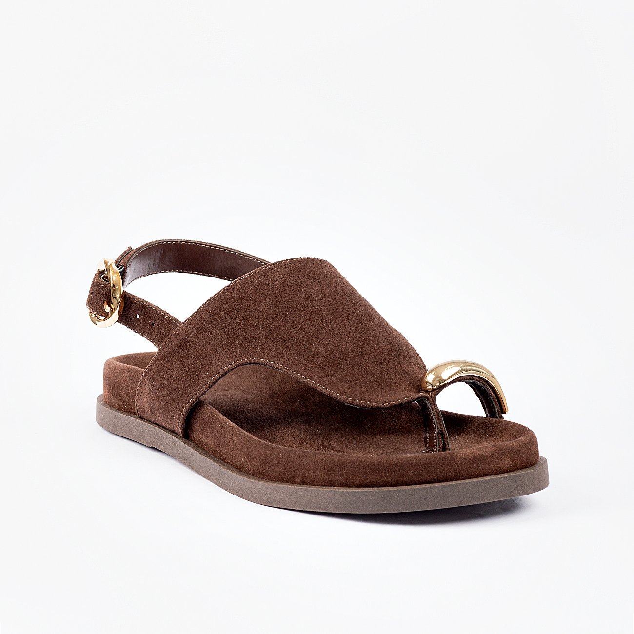 Sandália Papete Ayla em Camurça Marrom 3