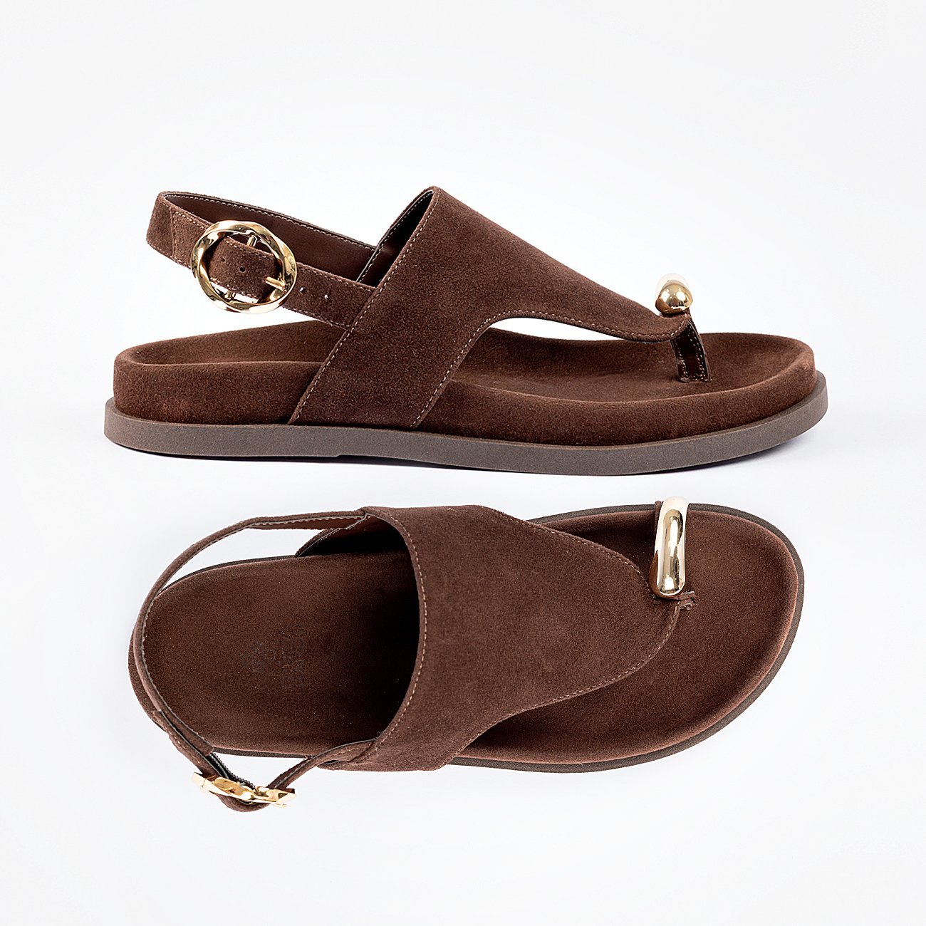 Sandália Papete Ayla em Camurça Marrom 6