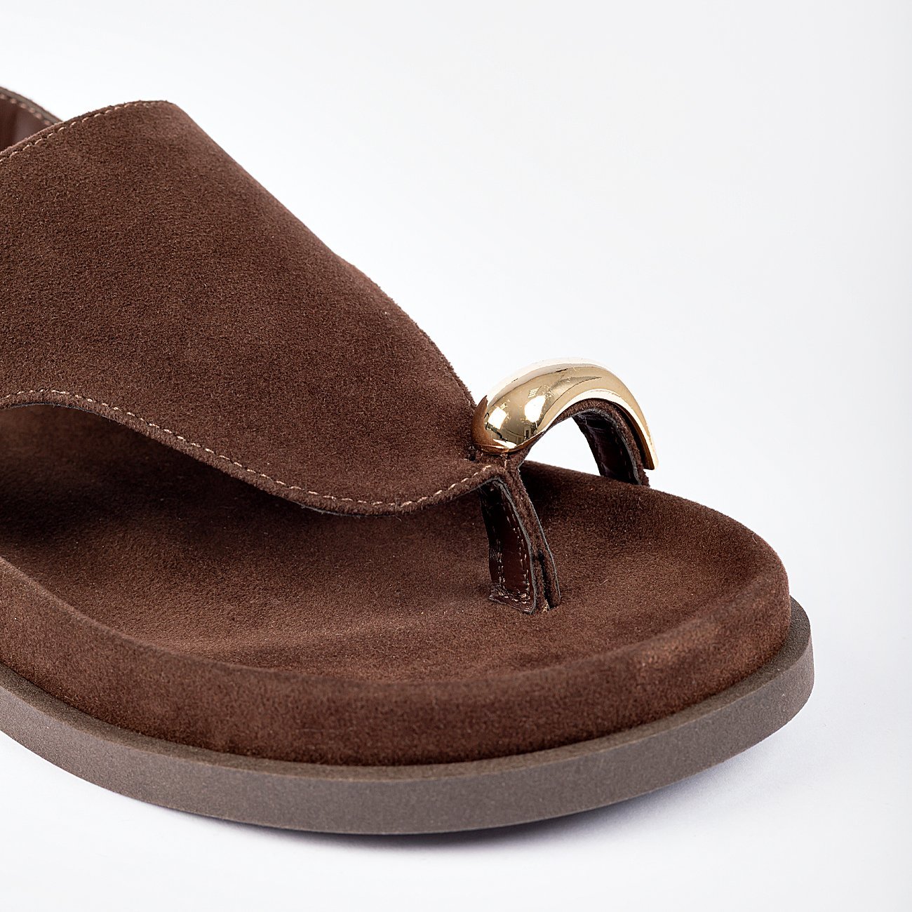 Sandália Papete Ayla em Camurça Marrom 7