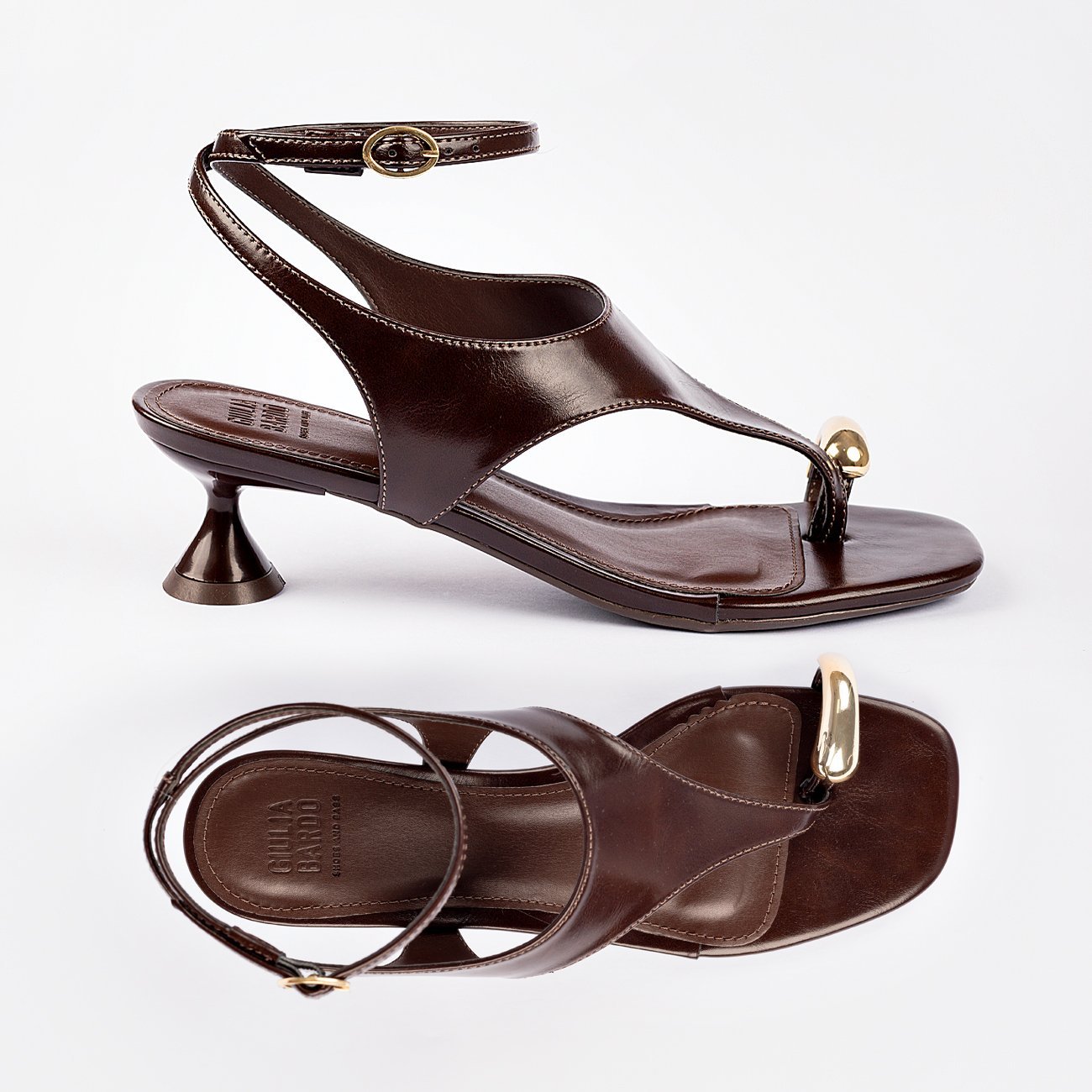 Sandália de Salto Baixo Vittoria Marrom 6