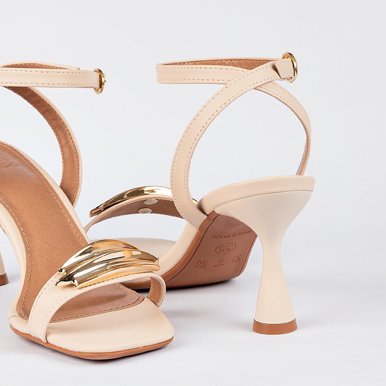 Sandália Salto Fino Mavie Branco 5