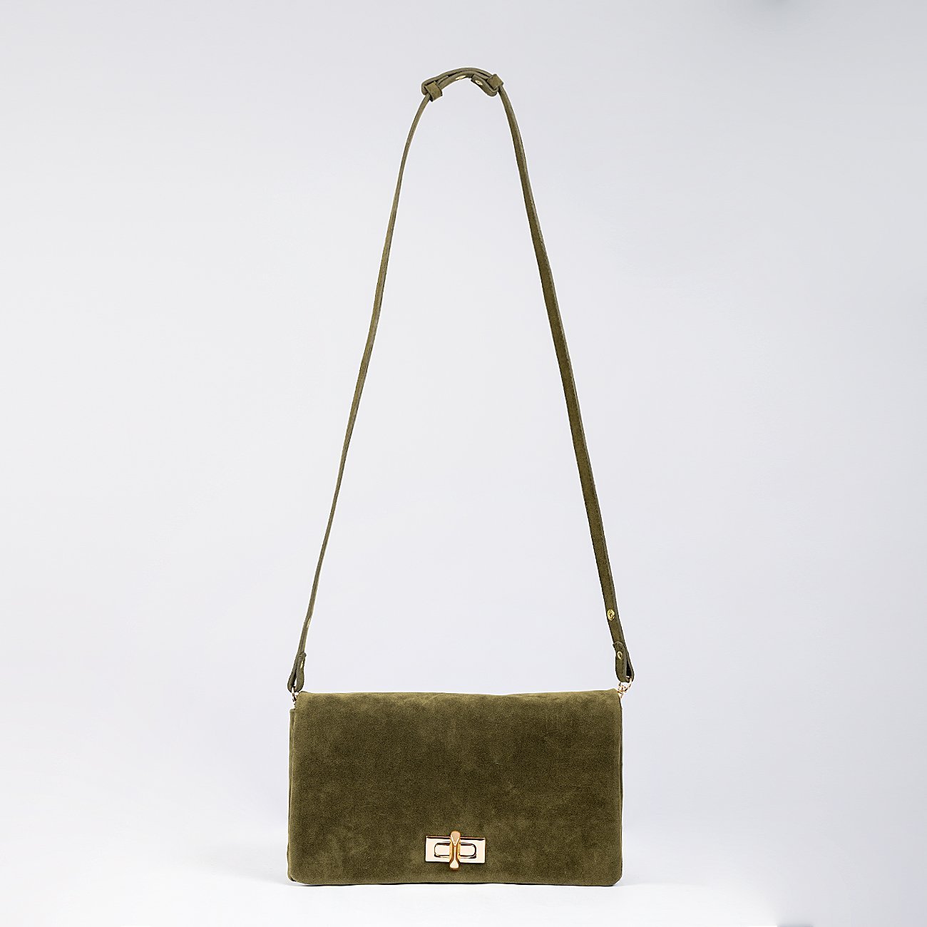 Bolsa Shoulder Bag Mavie em Camurça Verde 6