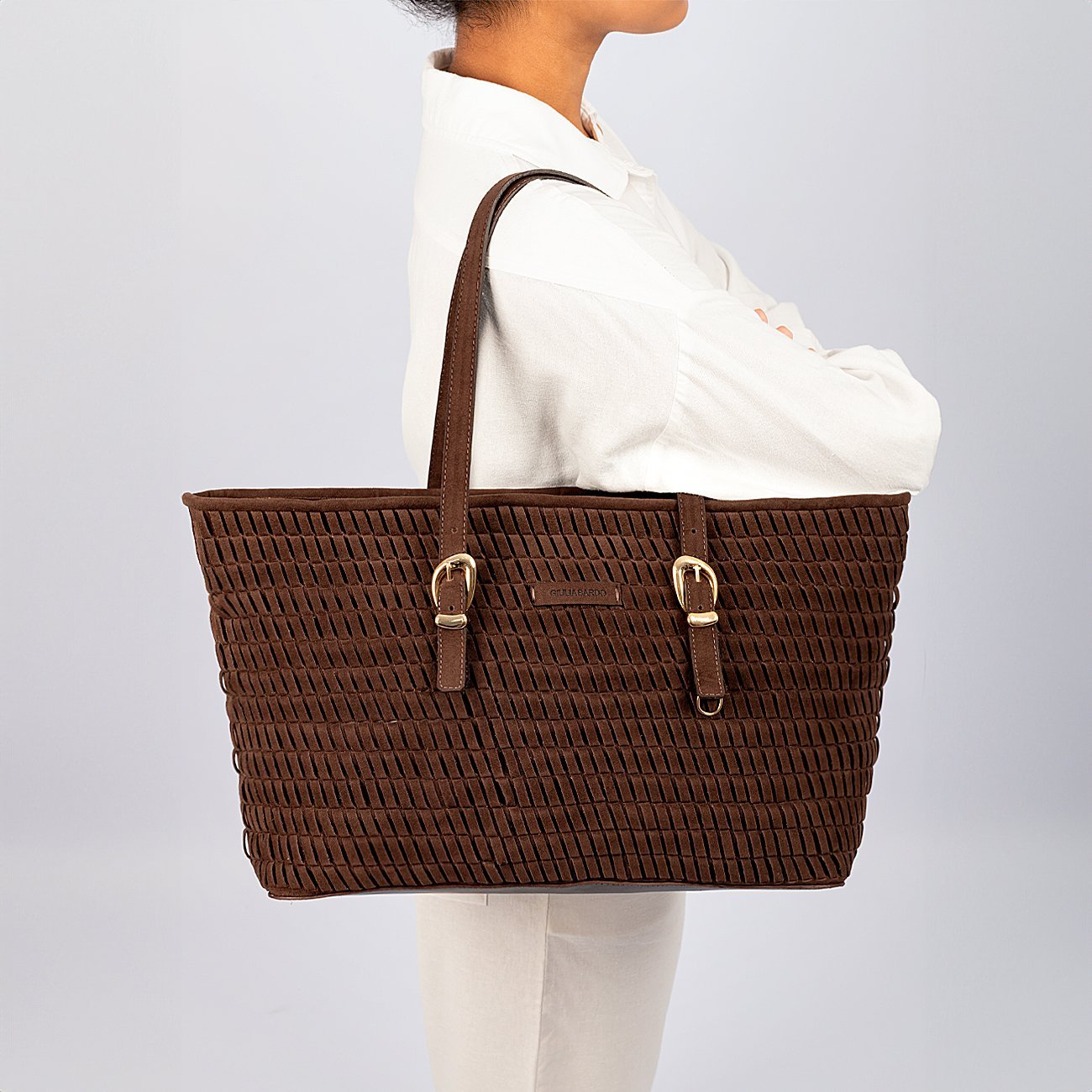 Bolsa Shopping Bia Trançada Grande Marrom 2