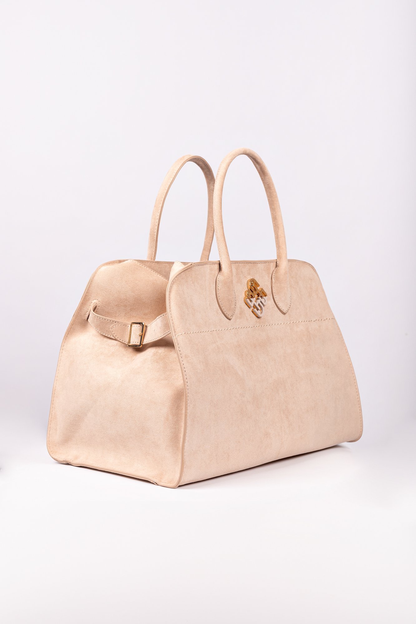 Bolsa Tote Olivia Camurça em PU Bege 5