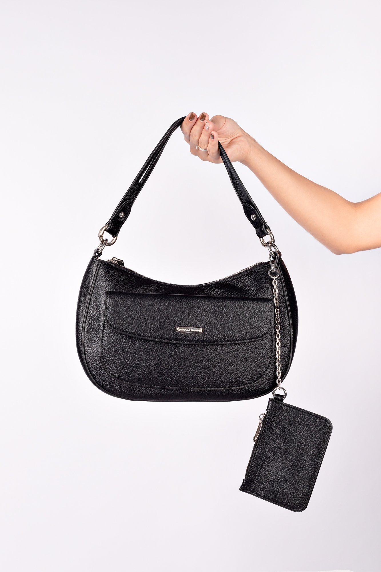 Bolsa Tiracolo Antonella em PU Preto 3