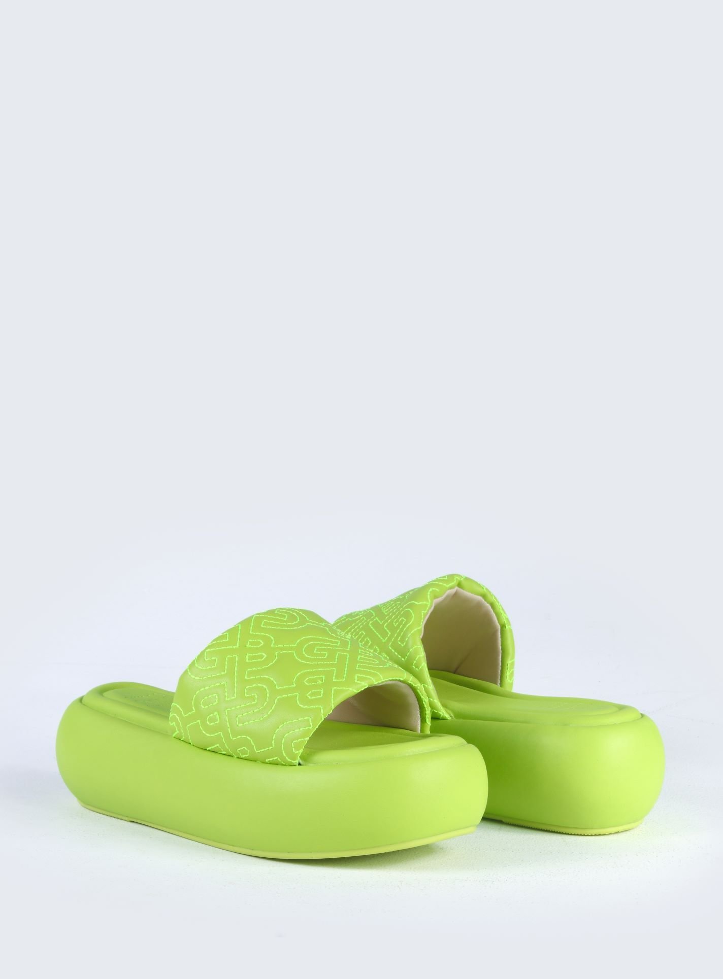 Sandália Plataforma com costura Verde 3