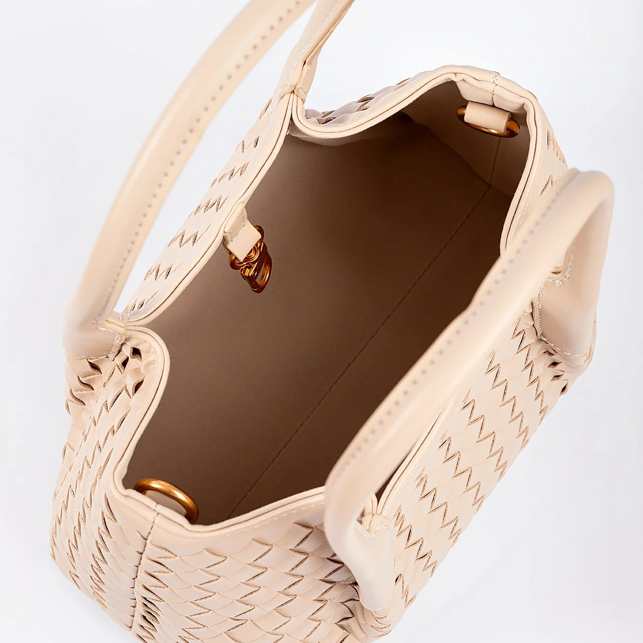 Bolsa Satchel Alicia Trançada Bege 4