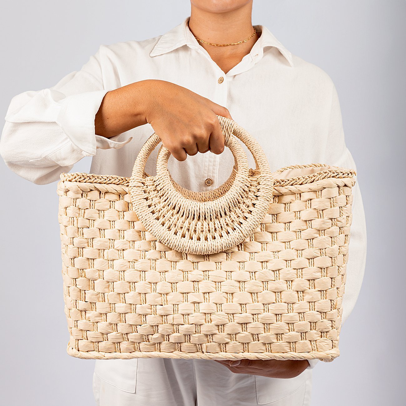 Bolsa Shopping Vera Bege 2