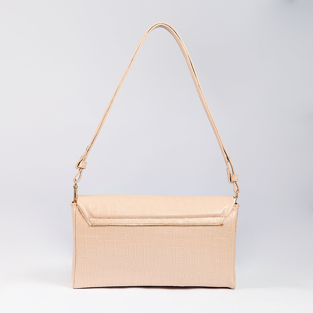 Bolsa Shoulder Bag Mavie Croco Bege 5