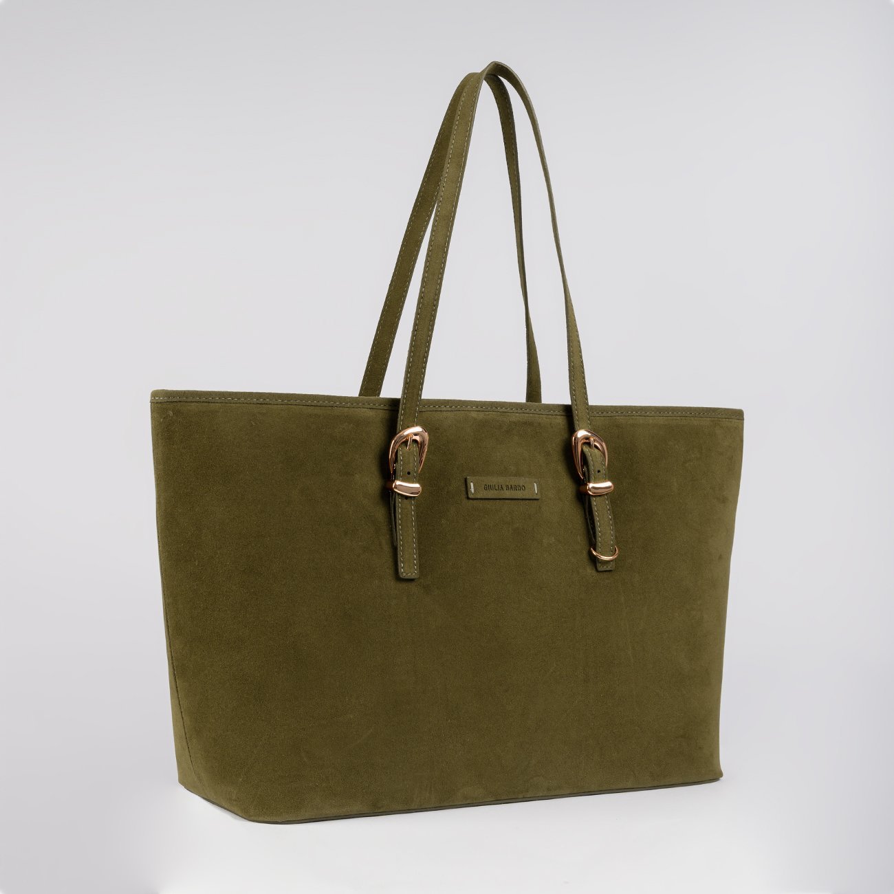 Bolsa Shopping Helena em Camurça Verde 2