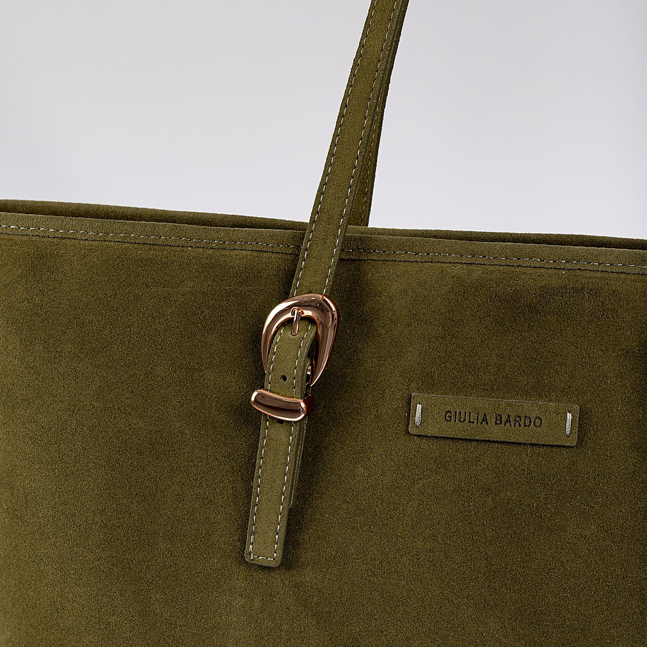 Bolsa Shopping Helena em Camurça Verde 4