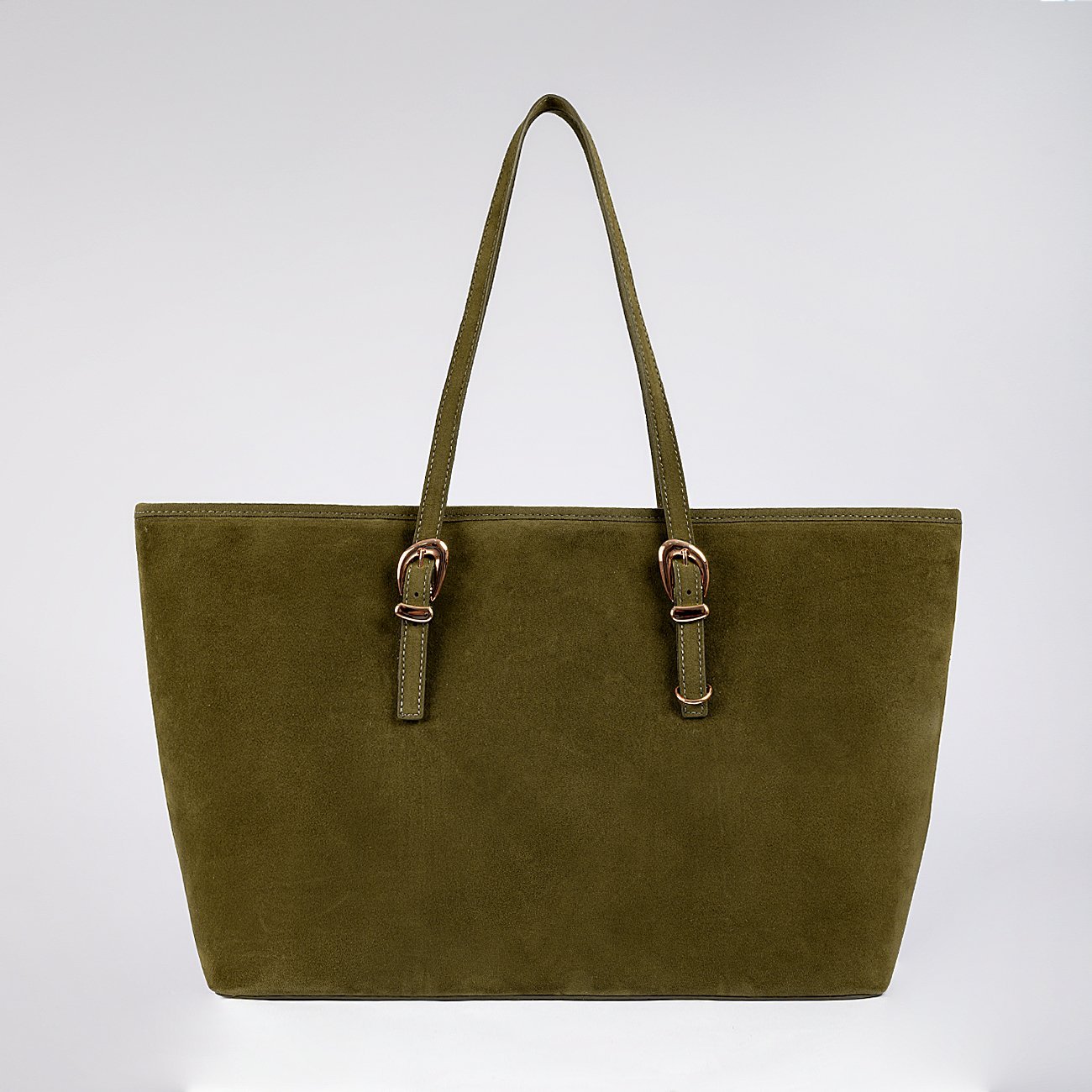 Bolsa Shopping Helena em Camurça Verde 5