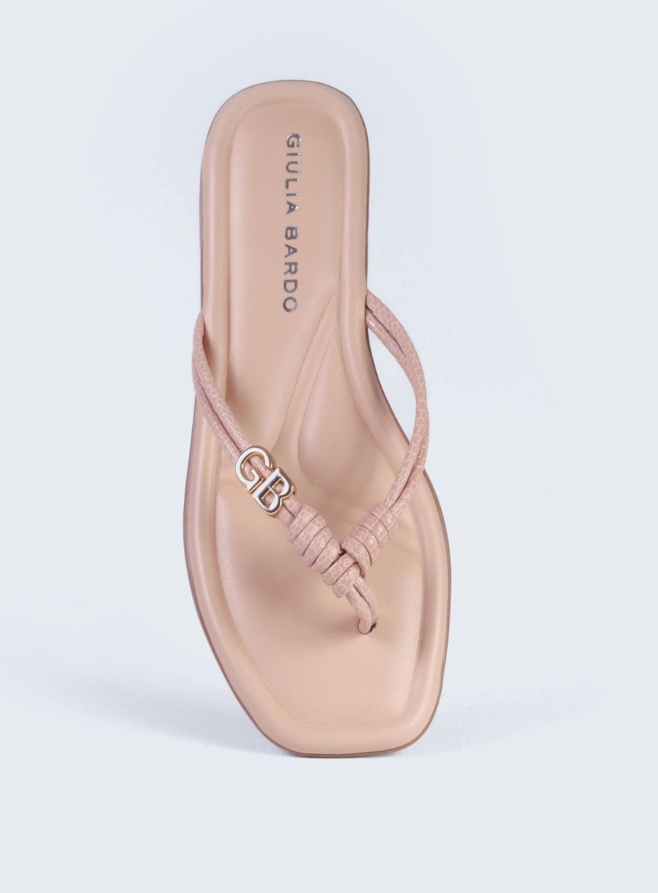 Sandália rasteira com nó enfeite GB Bege 3