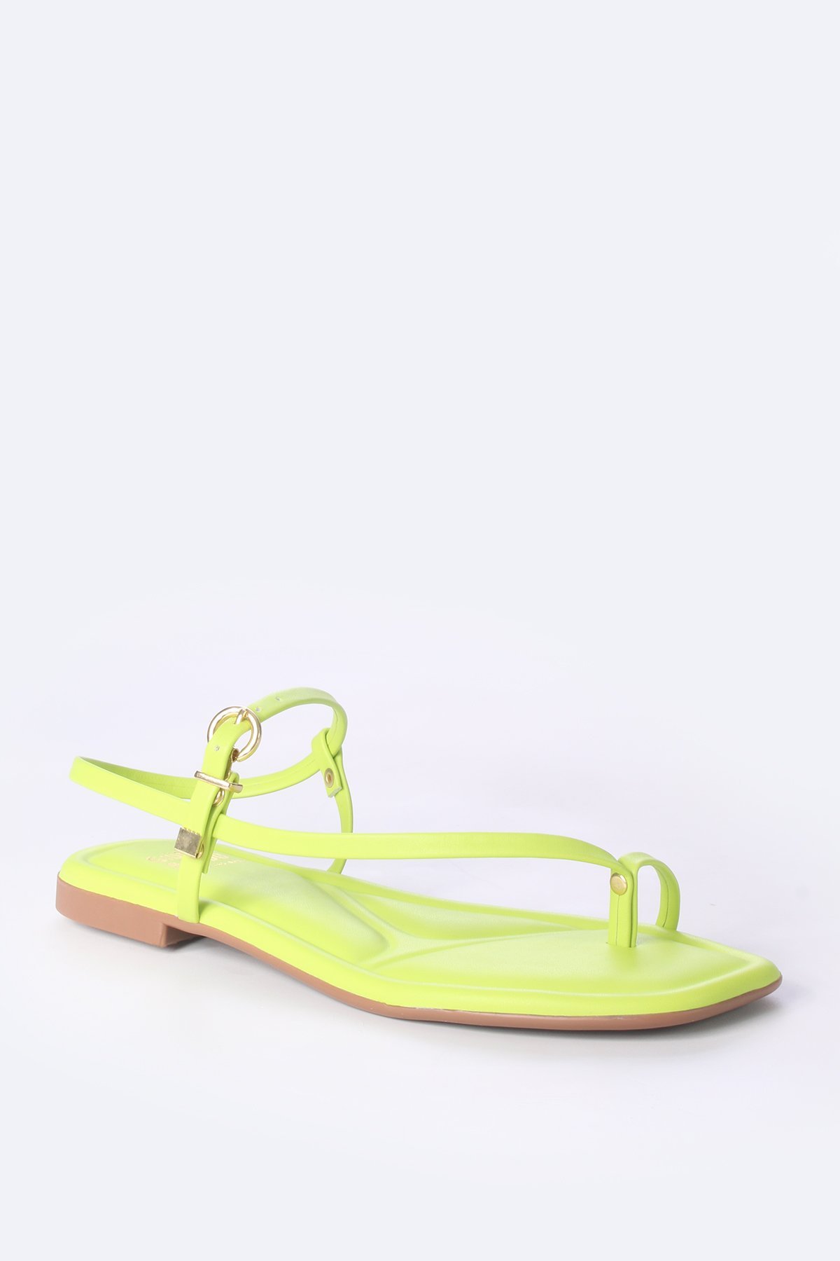 Sandália Rasteira com Tira lateral Amarelo 2