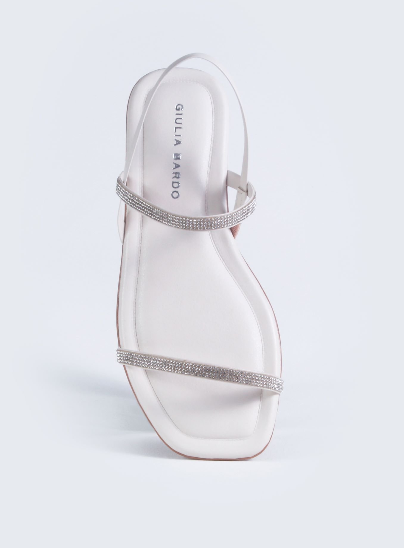 Sandália Tira de Strass Frente e Trás Branco 2