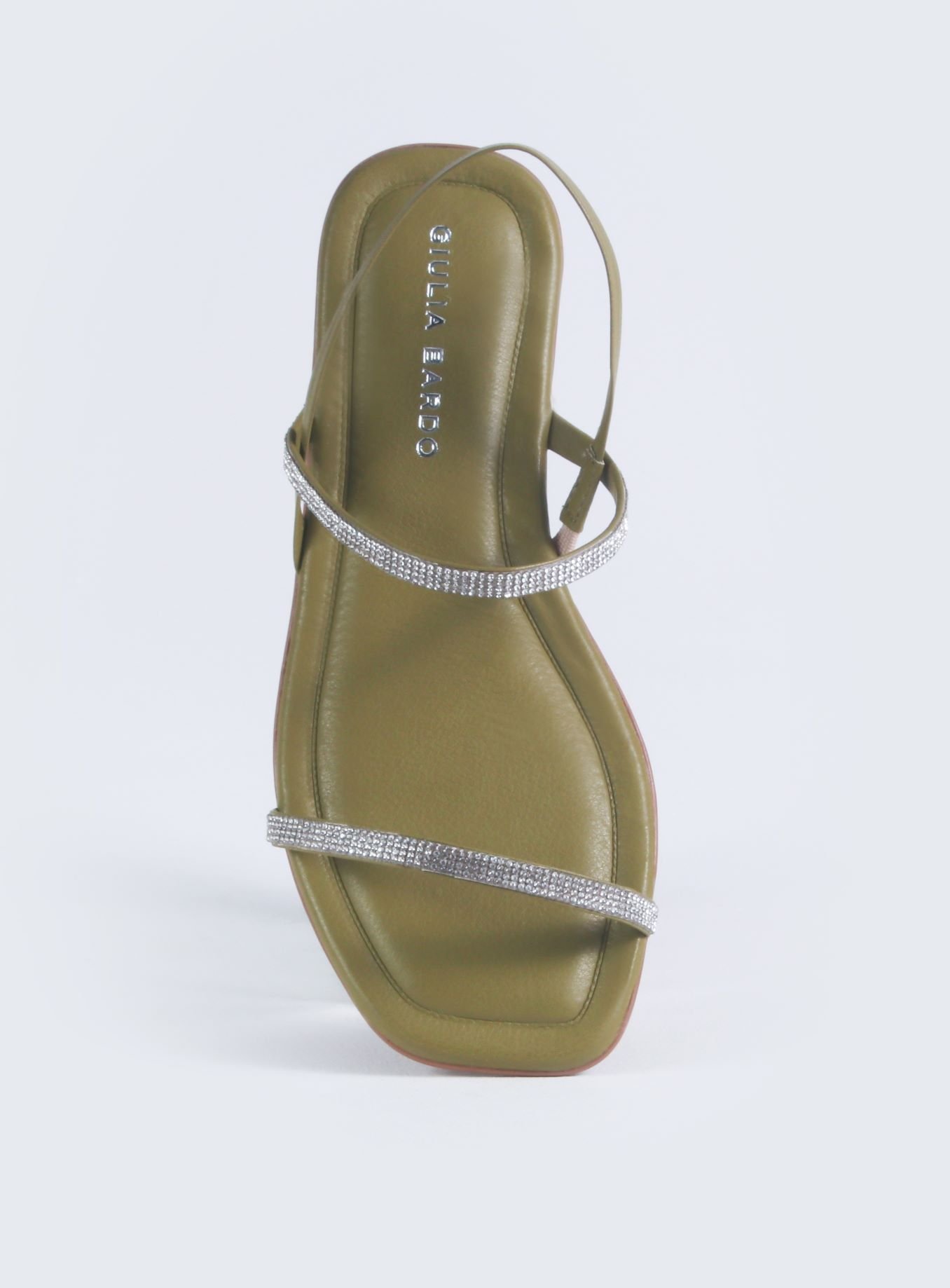 Sandália Tira de Strass Frente e Trás Verde 2