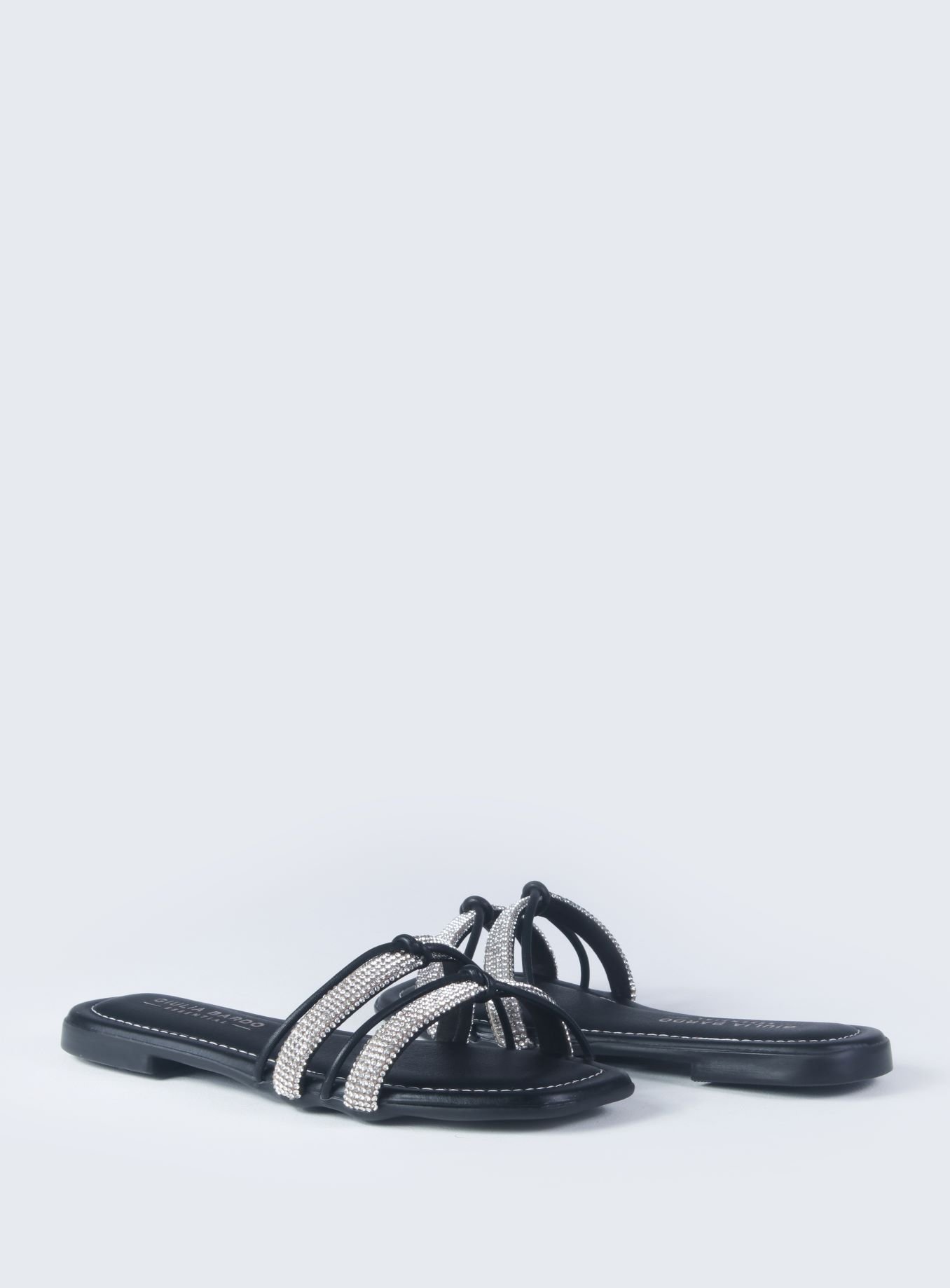 Sandália Nó Strass Preto 2