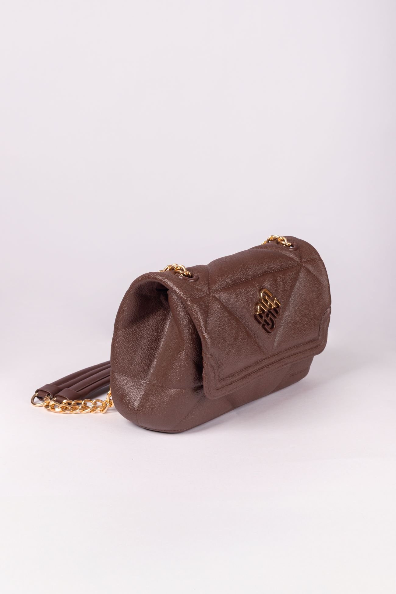 Bolsa New Suzaninha com Corrente em PVC Marrom 3