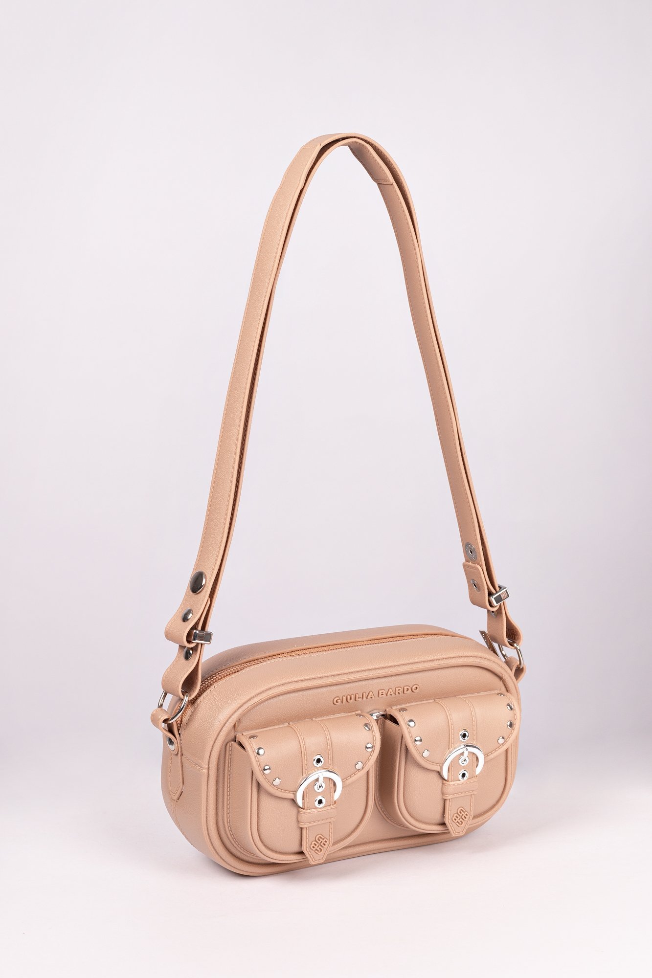 Bolsa New Taylor de Ombro Transversal em PVC Bege 3