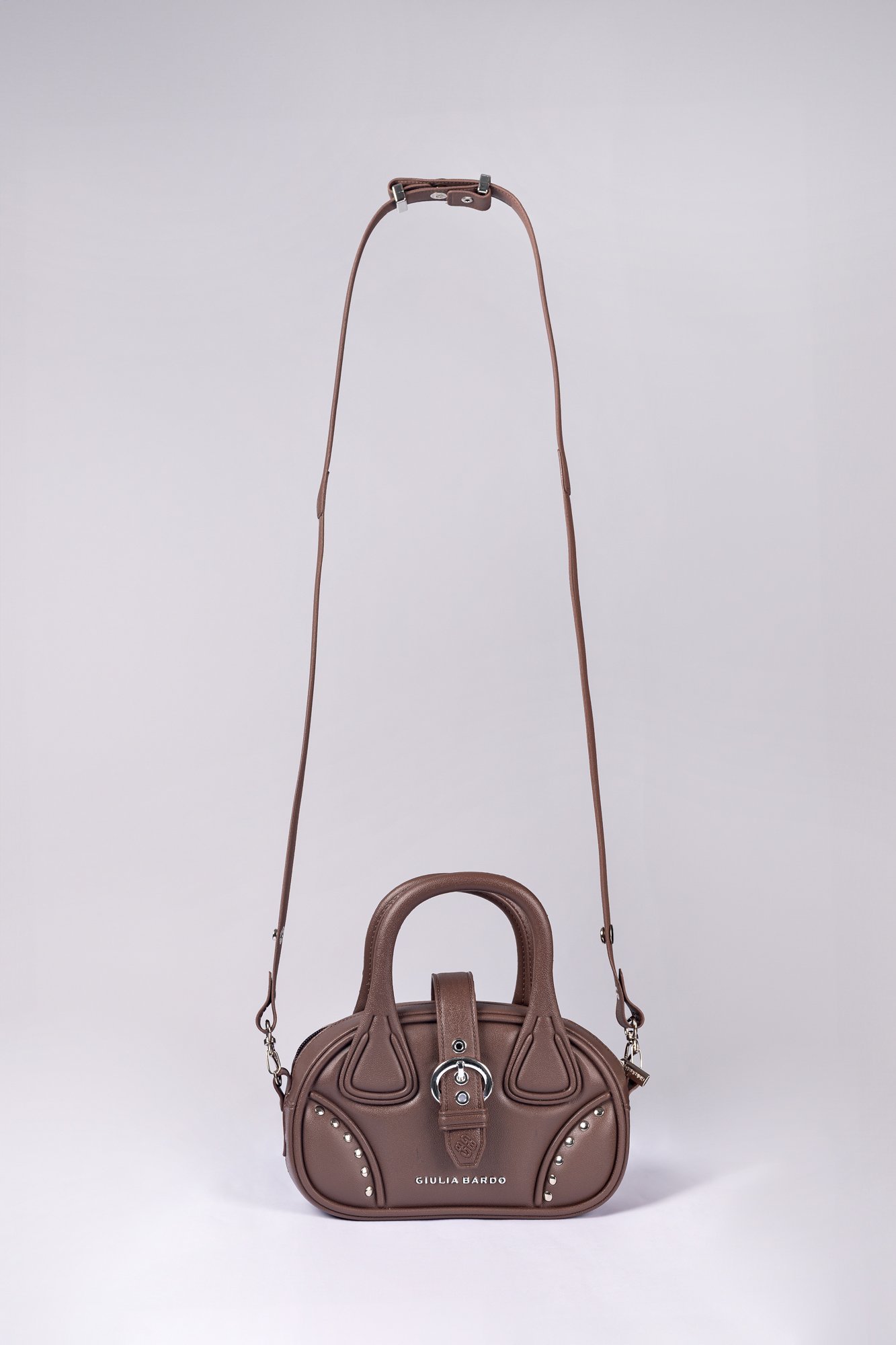 Bolsa New Zoe Transversal com Alça de Mão em PVC Marrom 4