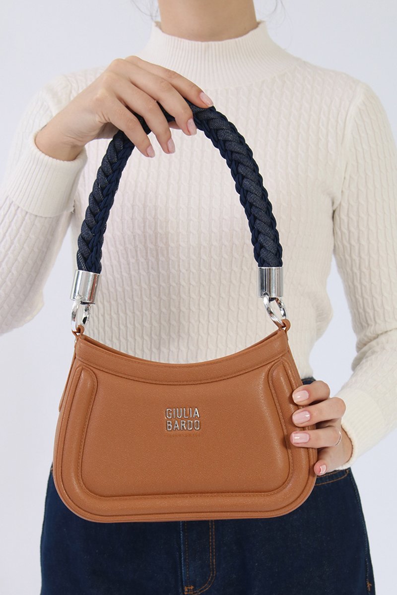 Bolsa Tiracolo Renata com Alça Macrame Marrom 2