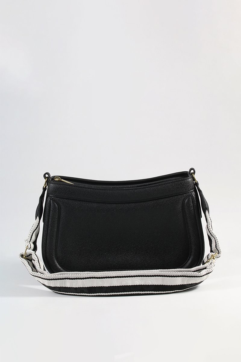 Bolsa Tiracolo Manu com alça Gorgurão Preto 4