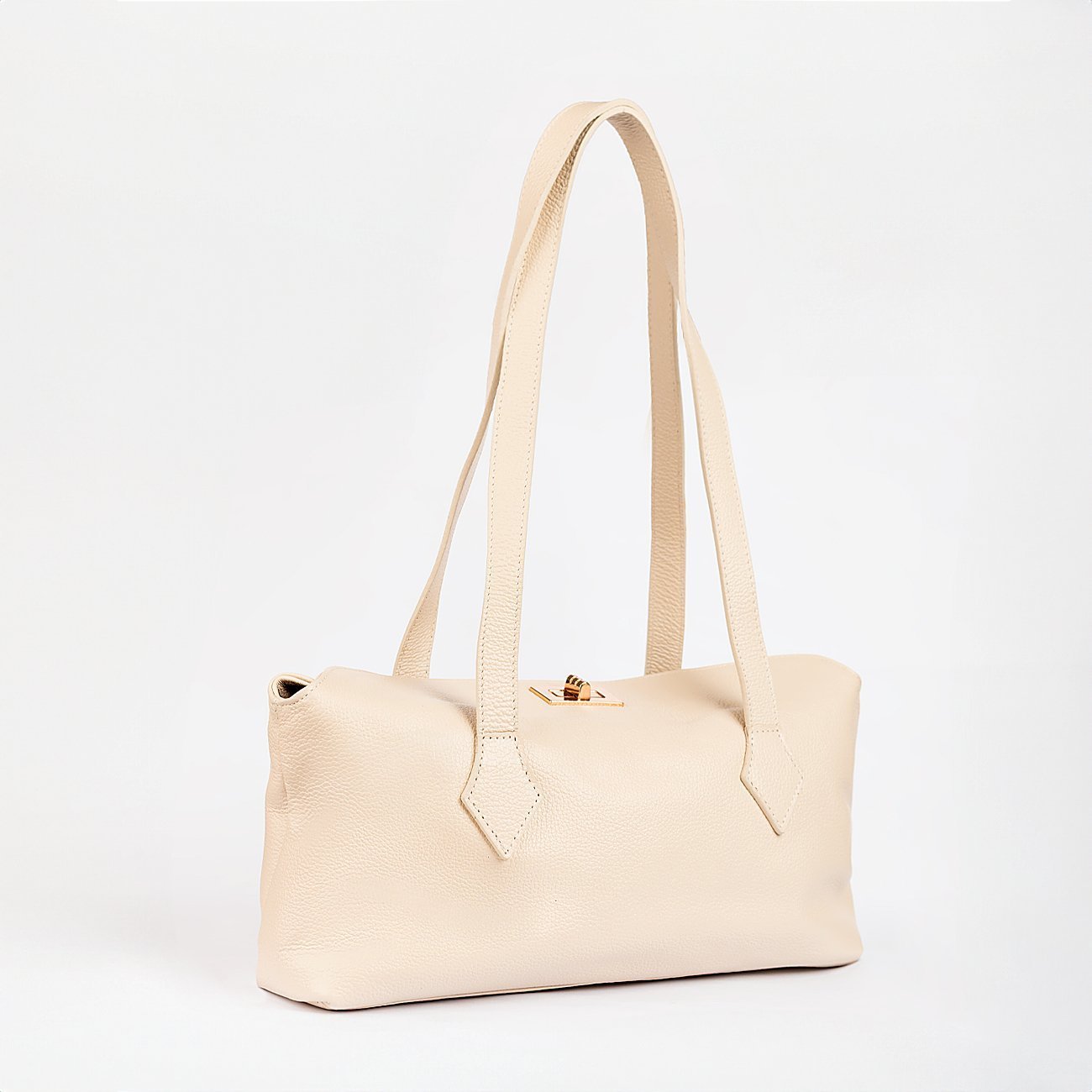 Bolsa Shoulder Bag Giorgina em Couro Bege 2