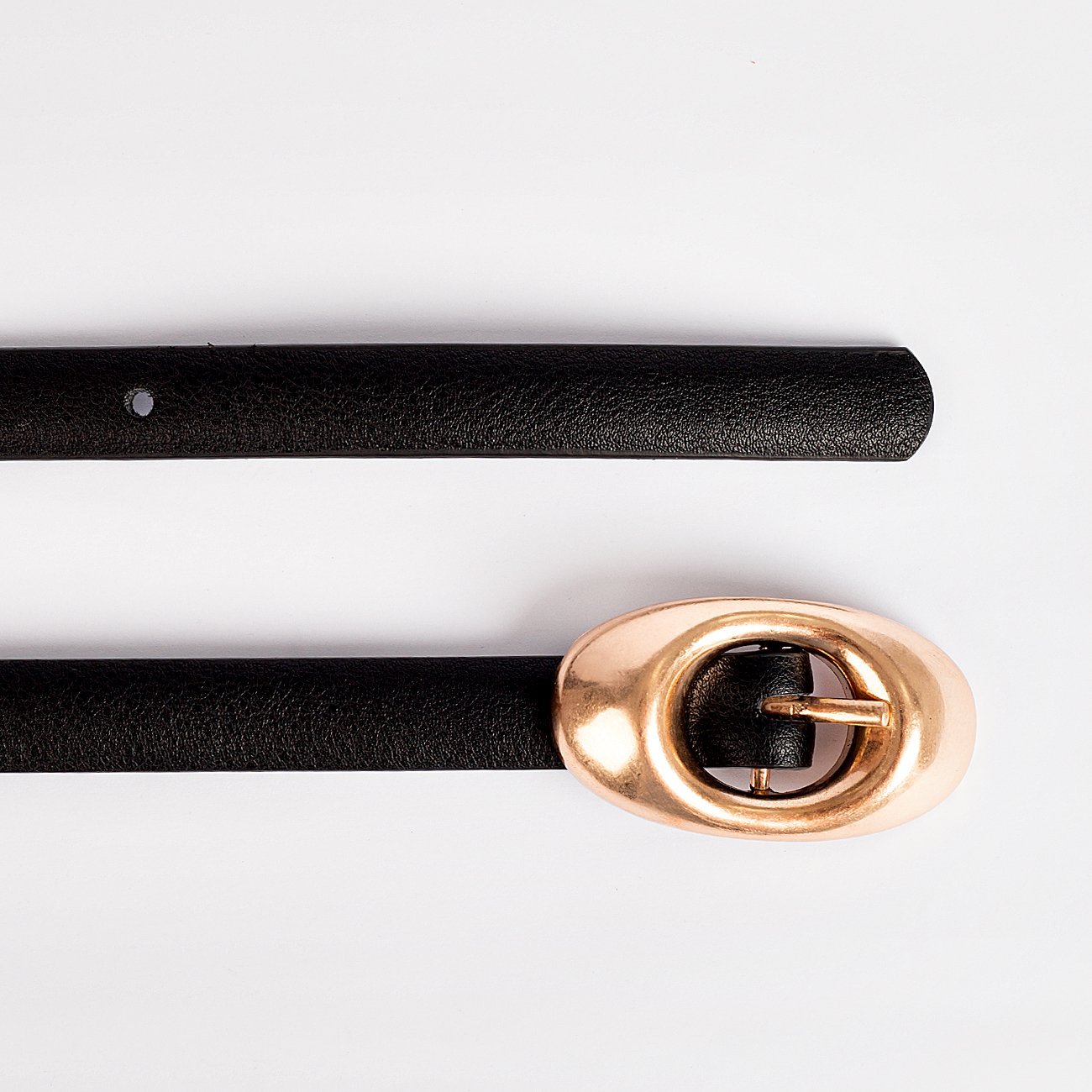 Cinto Ariane Fivela Dourada Oval Preto 2