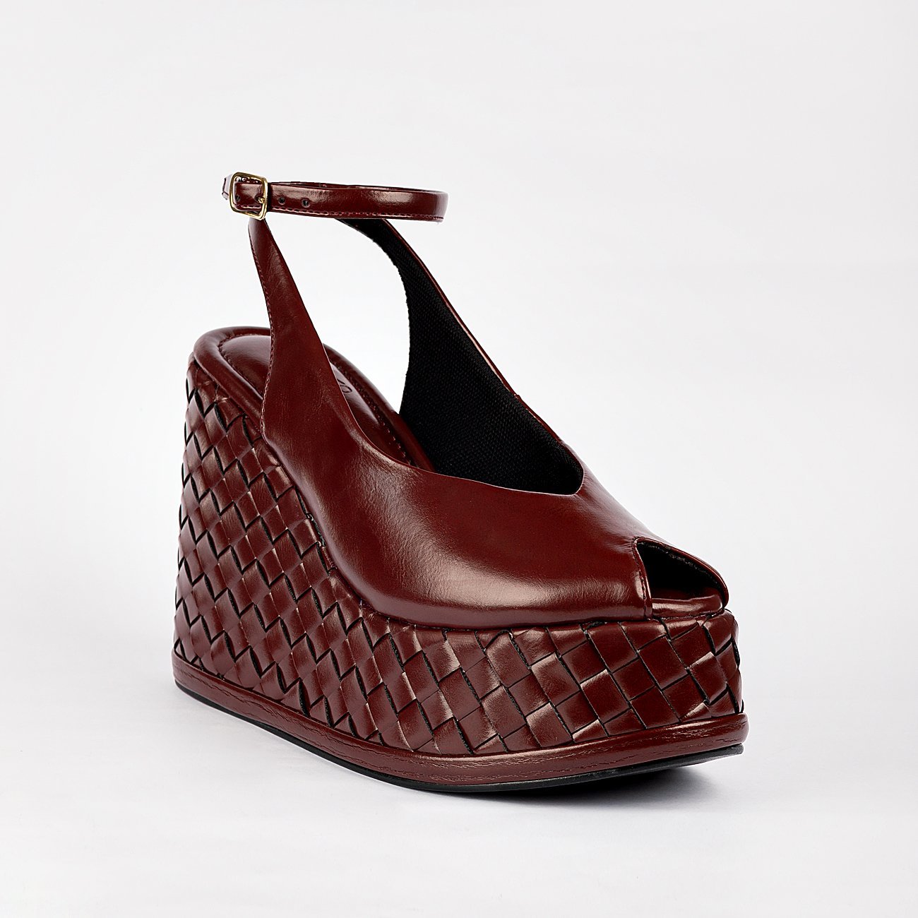 Peep Toe Plataforma Camille Marrom Escuro 2