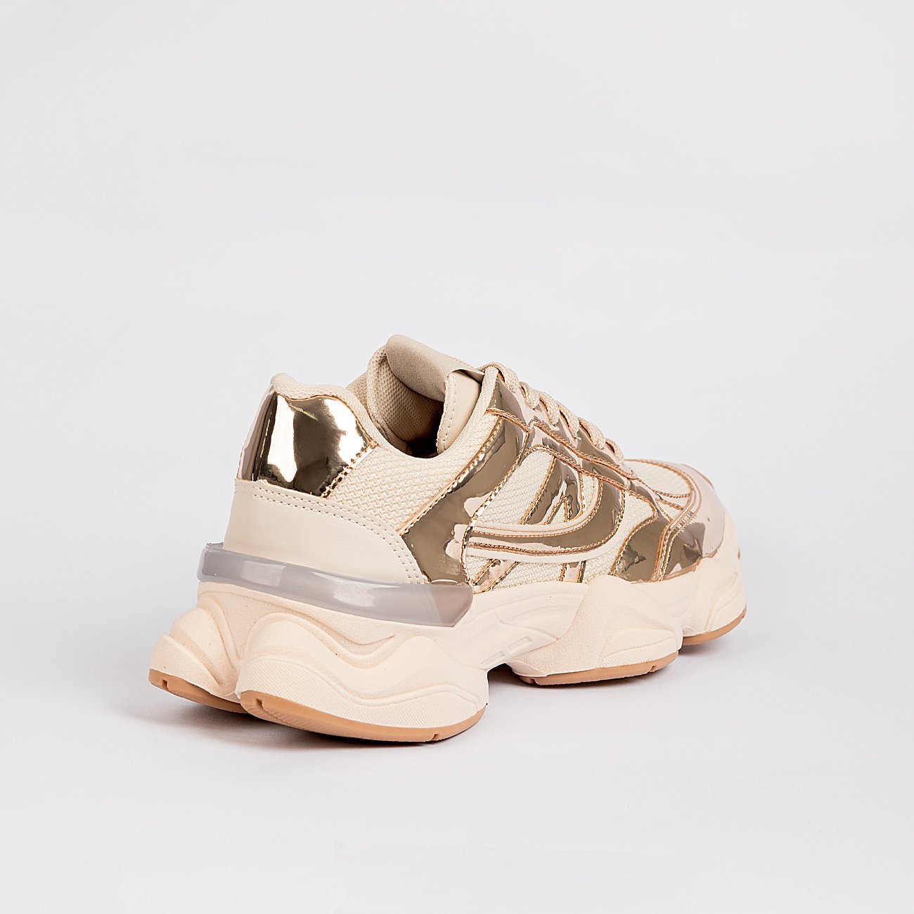Tênis New Scarlett Bege/Dourado 2