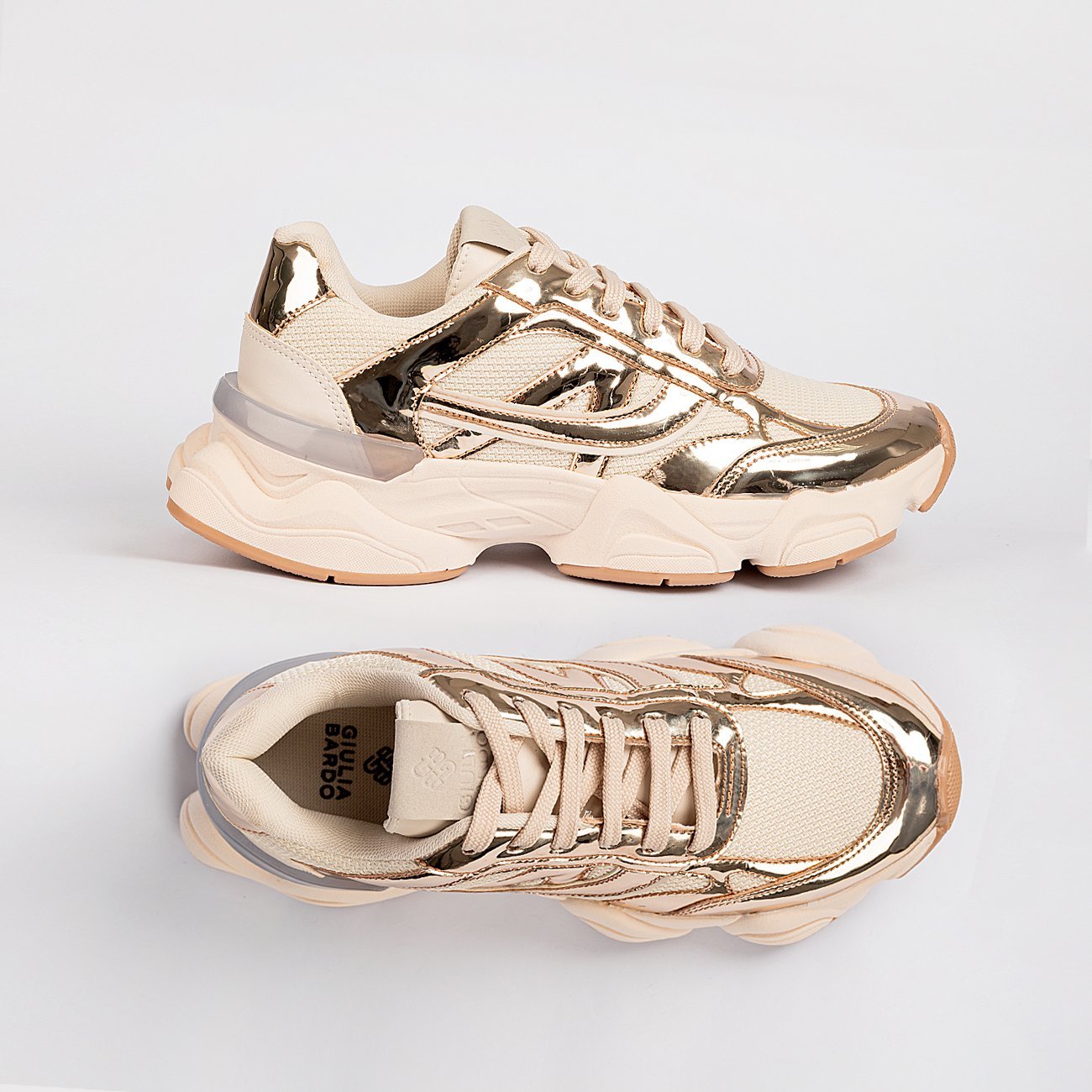 Tênis New Scarlett Bege/Dourado 3