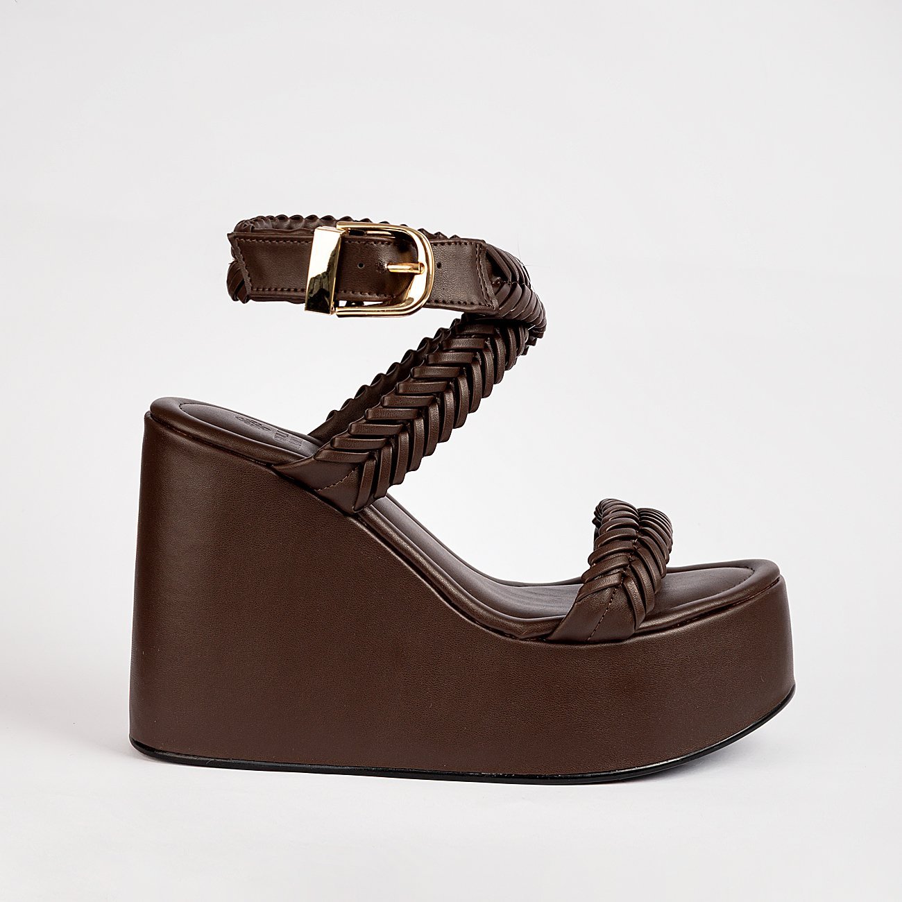 Sandália Plataforma Tayla High Marrom 5