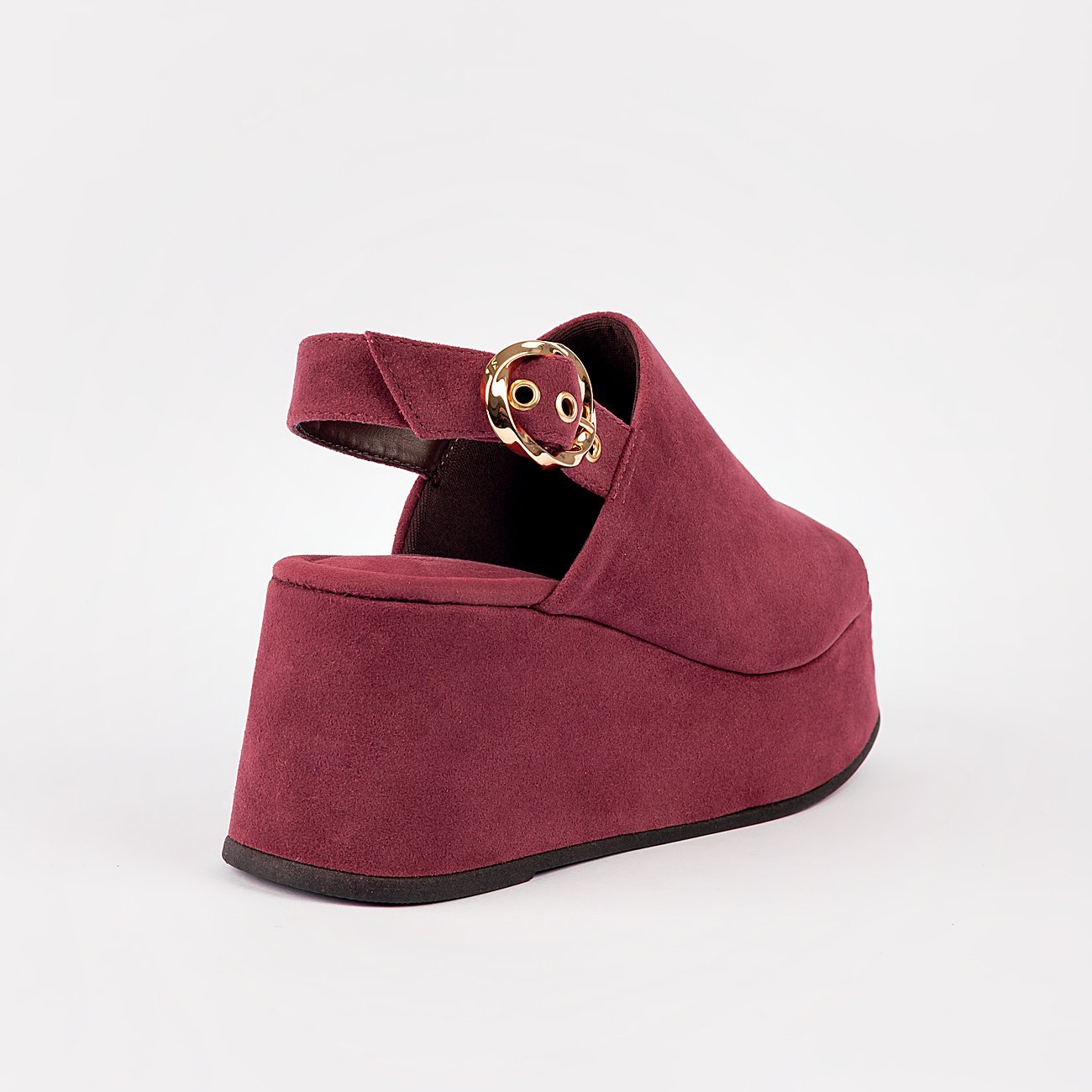 Sandália Platafotma Média Livia Mid Camurça Giulia Bardo Vermelho 3