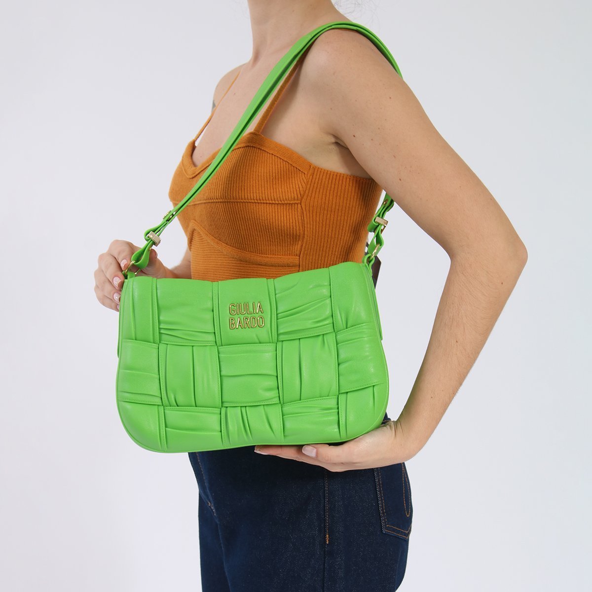 Bolsa Feminina Tiracolo Luiza Matelassê de Ombro e Transversal Giulia Bardo Verde Verde 2