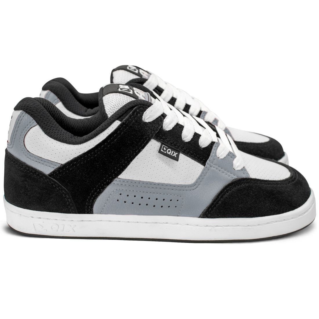 Tênis Qix Skate Retrô AM Preto Cinza Branco Preto 4
