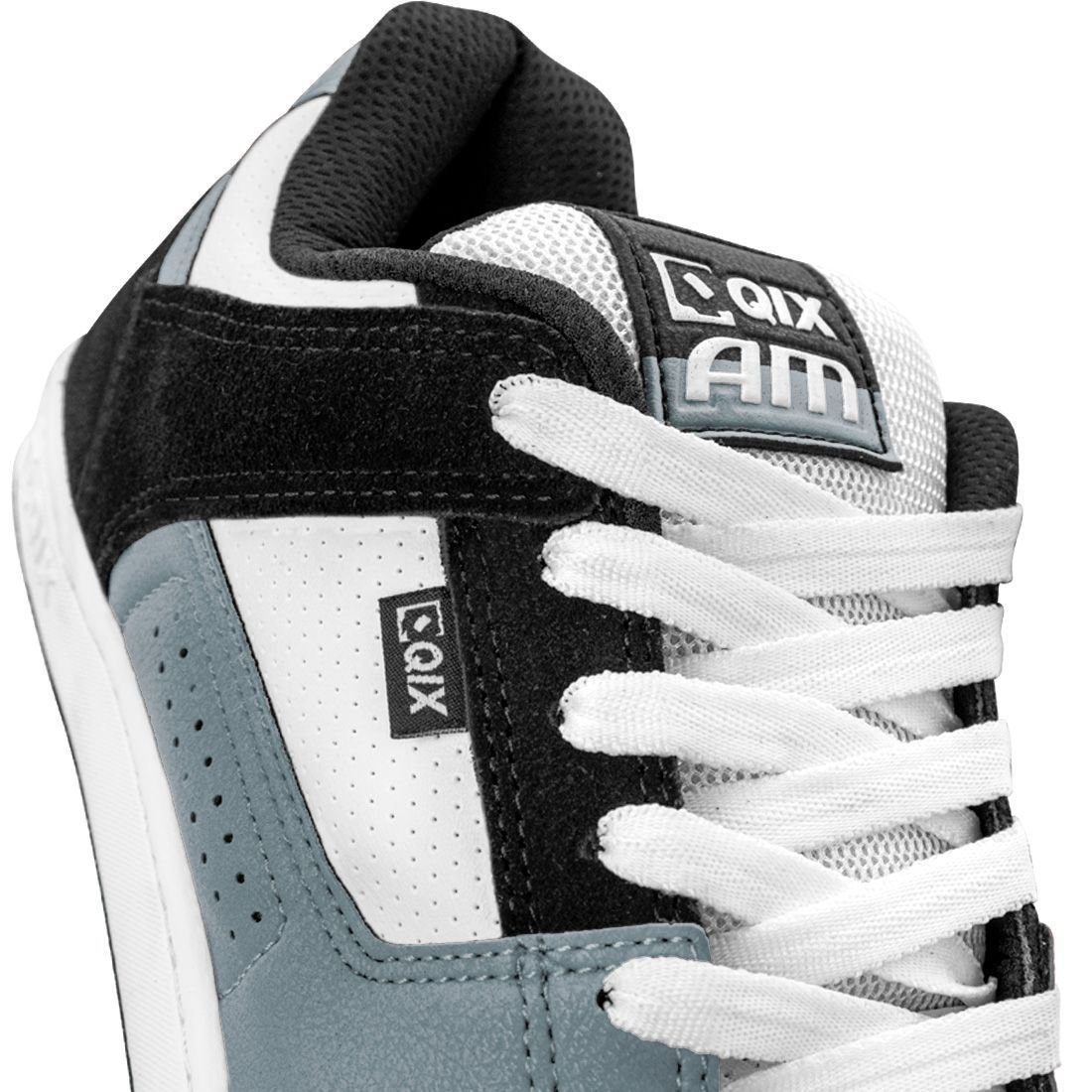 Tênis Qix Skate Retrô AM Preto Cinza Branco Preto 6